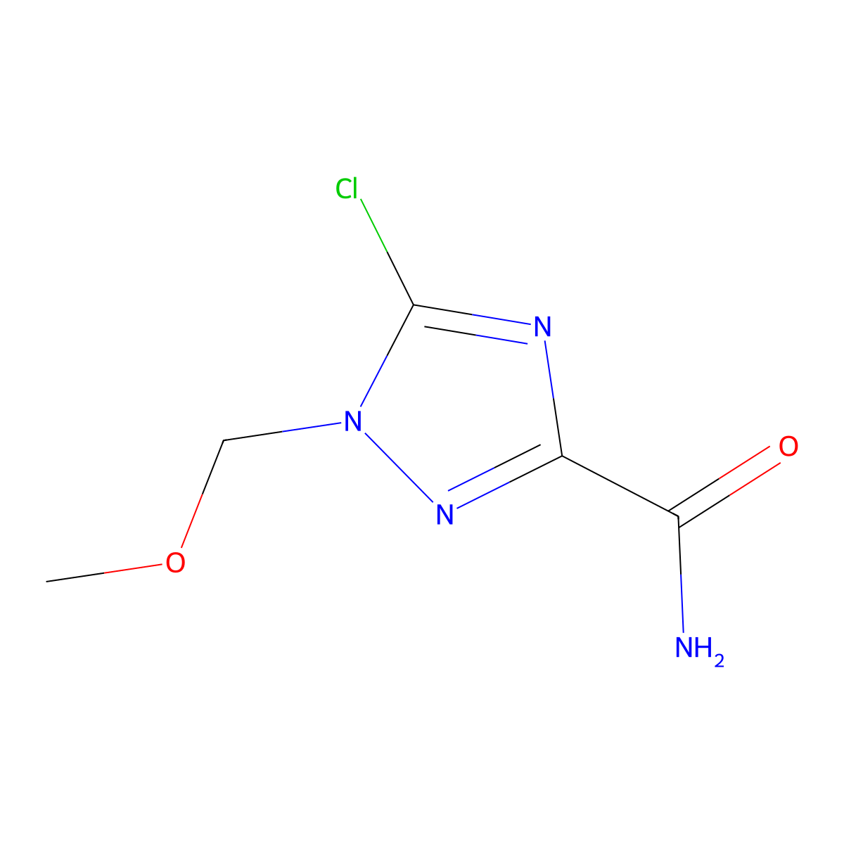 5-chloro-1-(methoxymethyl)-1H-1,2,4-triazole-3-carboxamide molecular structure, CAS 2167428-74-0