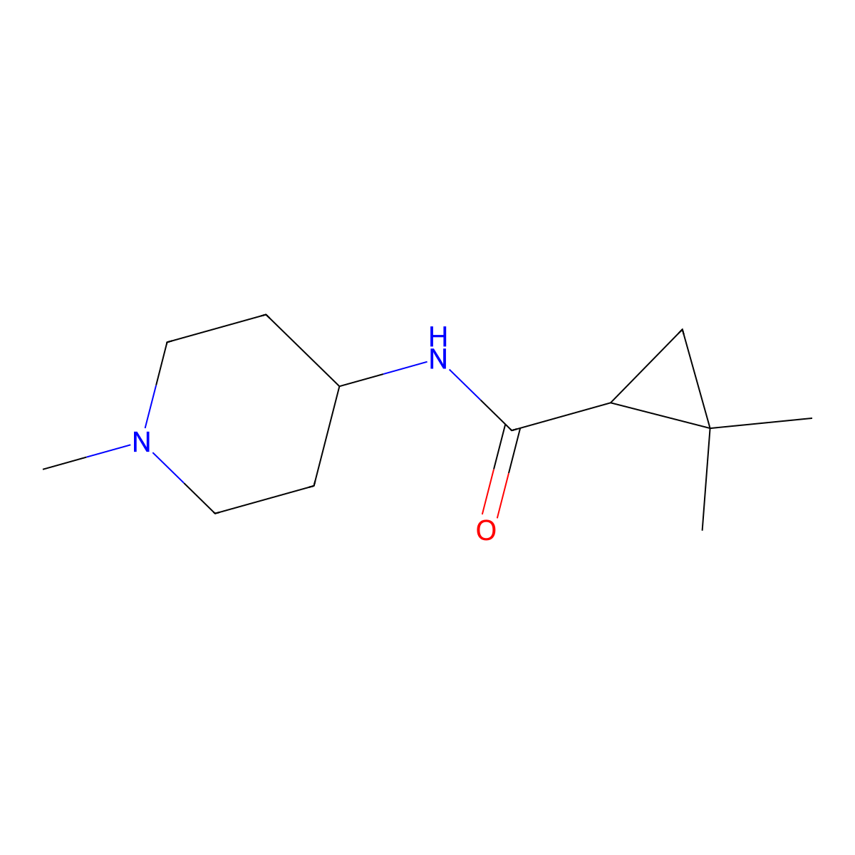 2,2-dimethyl-N-(1-methylpiperidin-4-yl)cyclopropane-1-carboxamide molecular structure, CAS 2167434-06-0