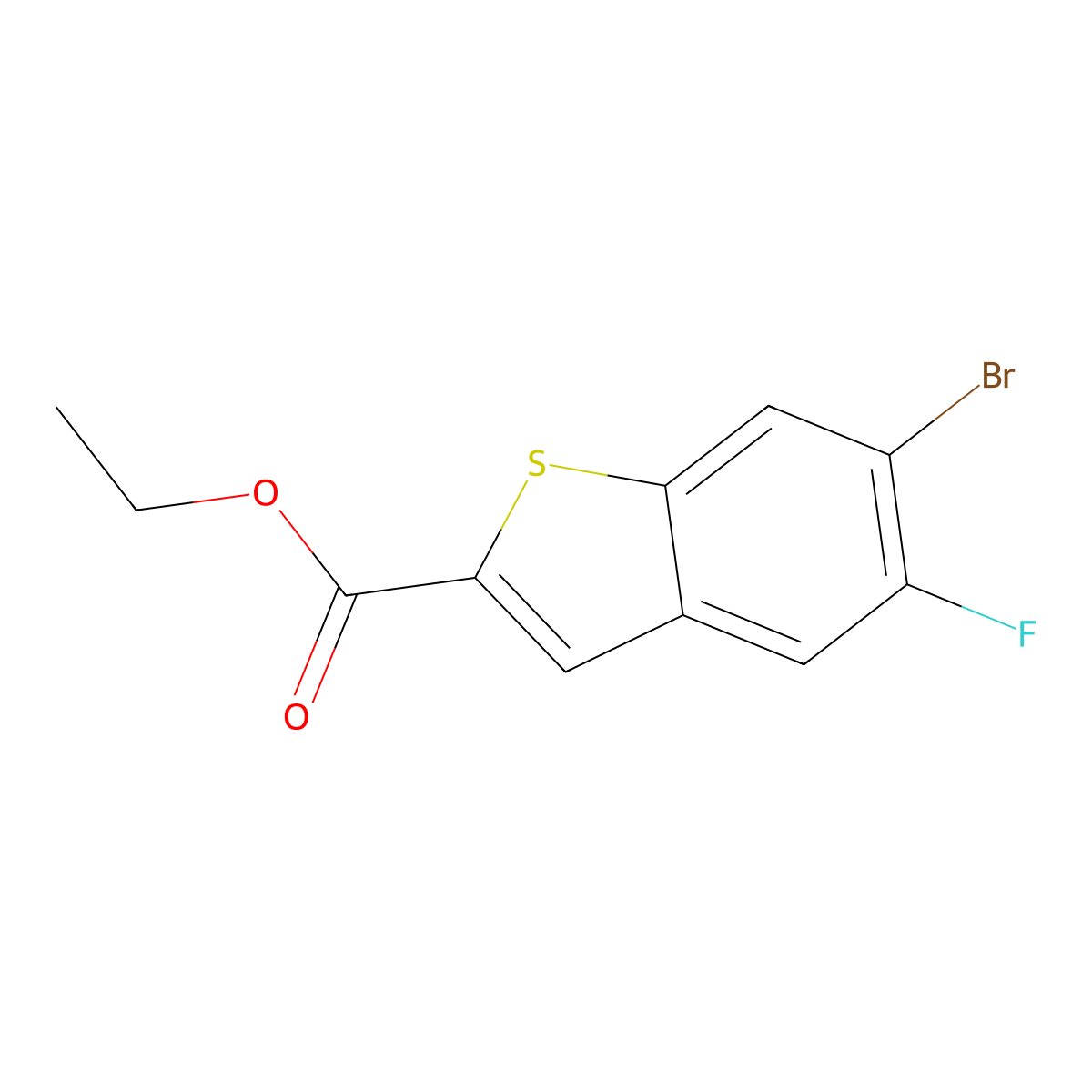 Ethyl 6-bromo-5-fluorobenzo[b]thiophene-2-carboxylate molecular structure, CAS 2167439-05-4