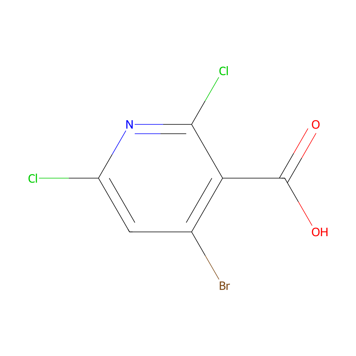 4-Bromo-2,6-dichloronicotinic acid molecular structure, CAS 2167444-51-9