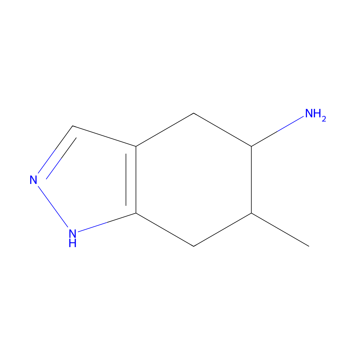 6-methyl-4,5,6,7-tetrahydro-1H-indazol-5-amine,Mixtureofdiastereomers molecular structure, CAS 2167447-01-8