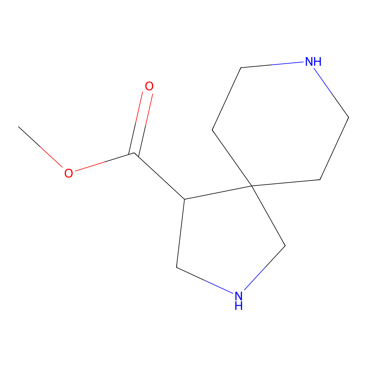 Methyl 2,8-diazaspiro[4.5]decane-4-carboxylate molecular structure, CAS 2167448-40-8