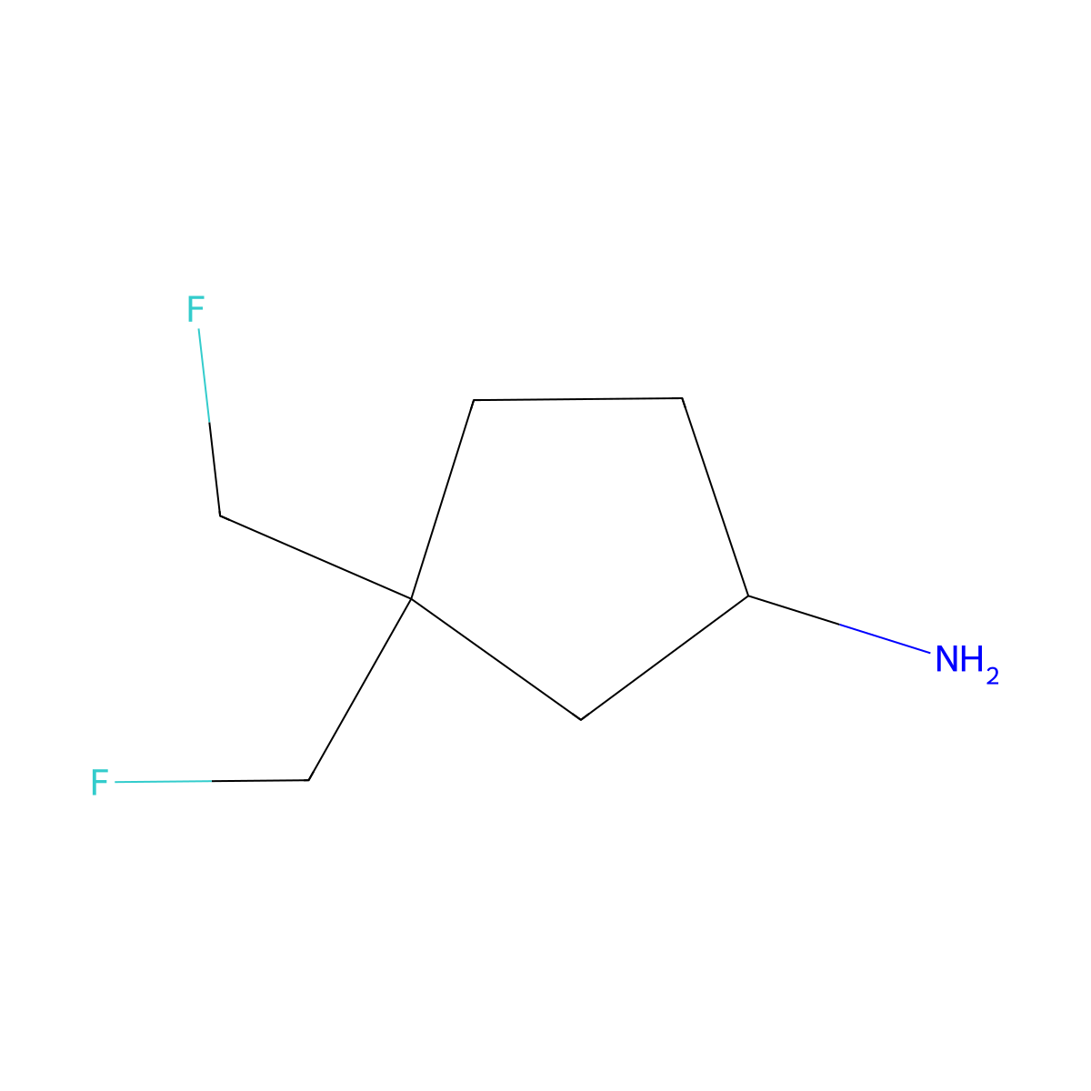 3,3-Bis(fluoromethyl)cyclopentan-1-amine molecular structure, CAS 2167450-75-9