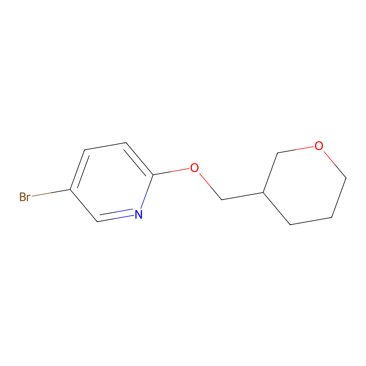 5-Bromo-2-[(oxan-3-yl)methoxy]pyridine molecular structure, CAS 2167451-09-2
