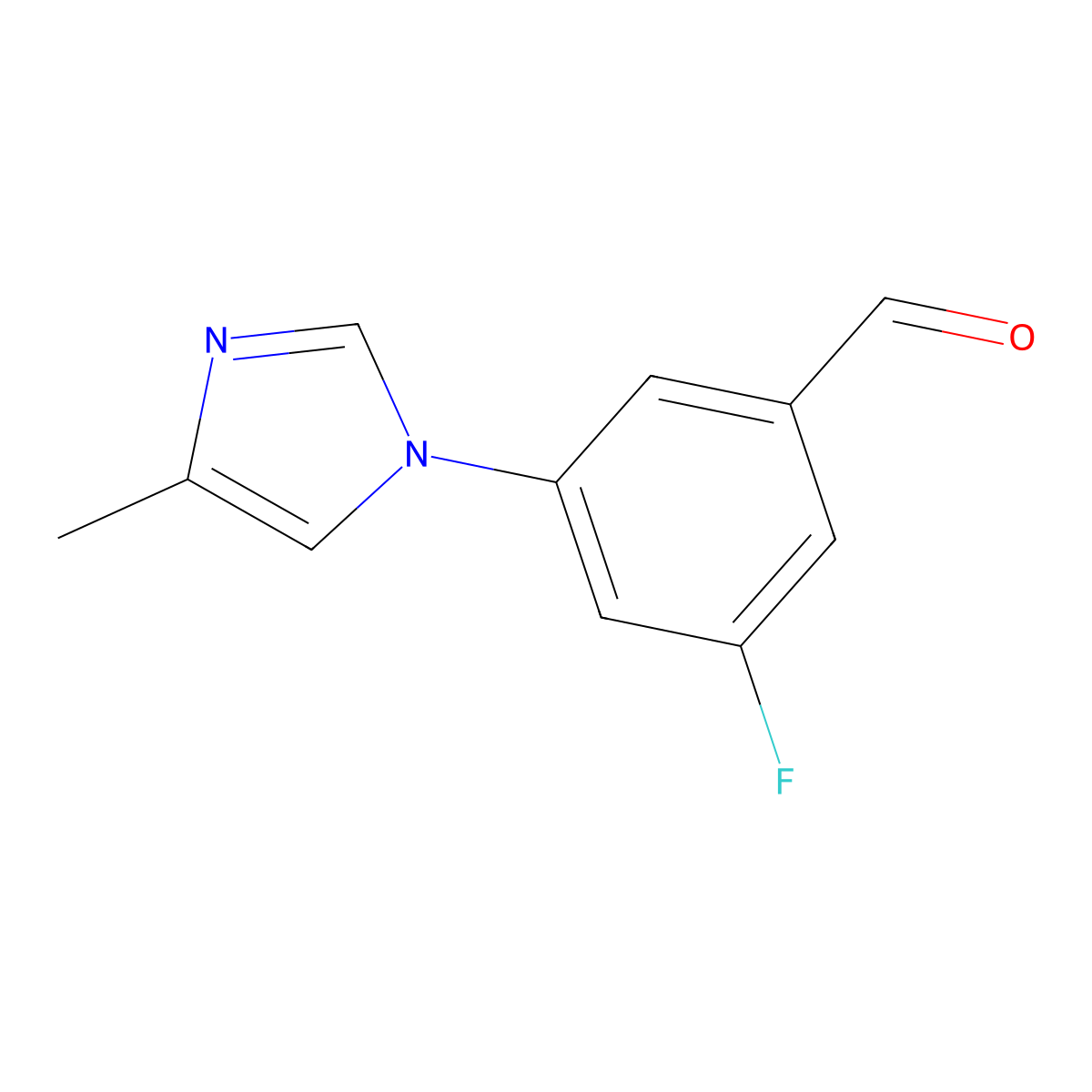 3-fluoro-5-(4-methyl-1H-imidazol-1-yl)benzaldehyde molecular structure, CAS 2167452-20-0