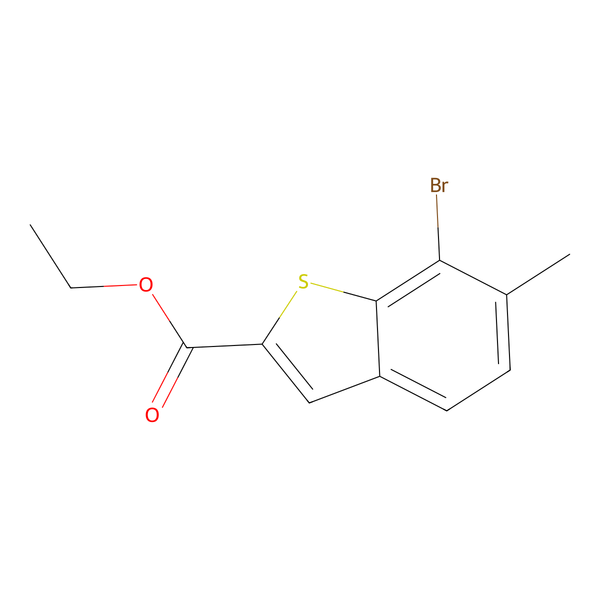 Ethyl 7-bromo-6-methyl-1-benzothiophene-2-carboxylate molecular structure, CAS 2167452-45-9
