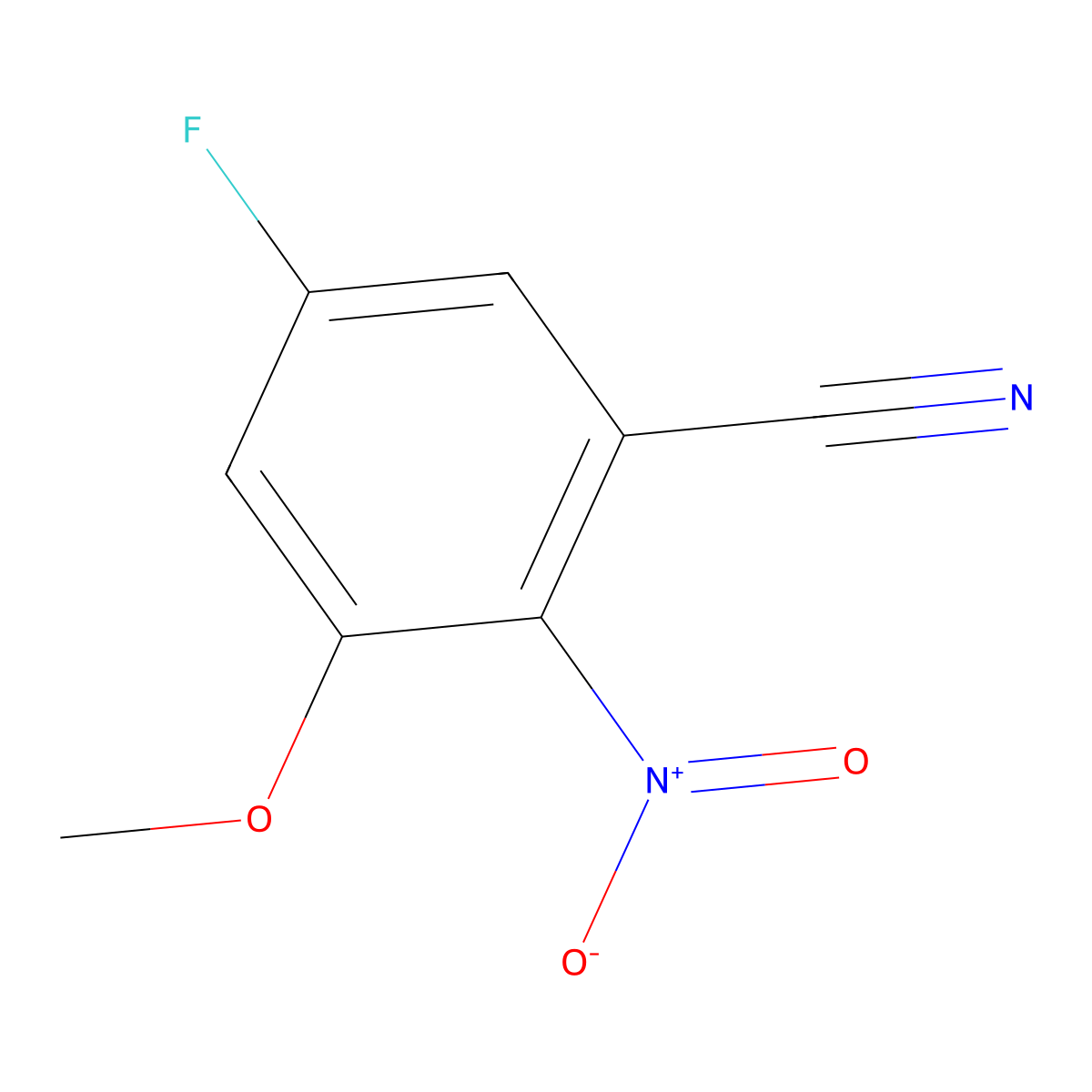 5-Fluoro-3-methoxy-2-nitrobenzonitrile molecular structure, CAS 2167455-03-8