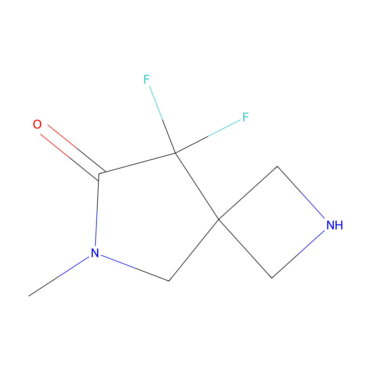 8,8-Difluoro-6-methyl-2,6-diazaspiro[3.4]octan-7-one molecular structure, CAS 2167455-13-0