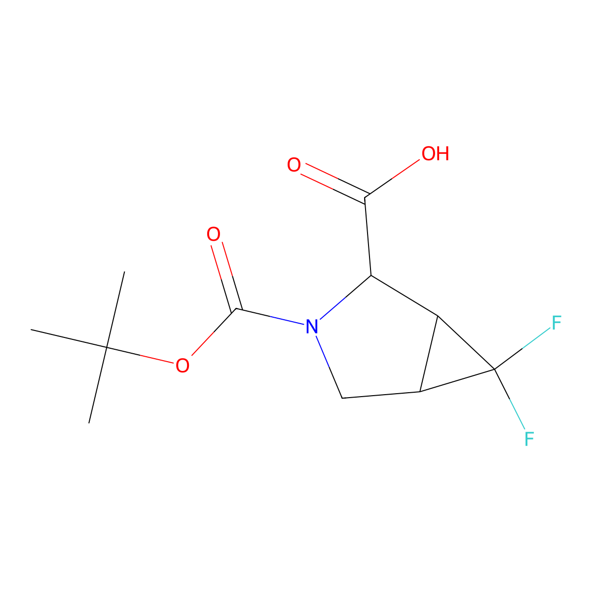 3-[(Tert-butoxy)carbonyl]-6,6-difluoro-3-azabicyclo[3.1.0]hexane-2-carboxylic acid molecular structure, CAS 2167456-50-8
