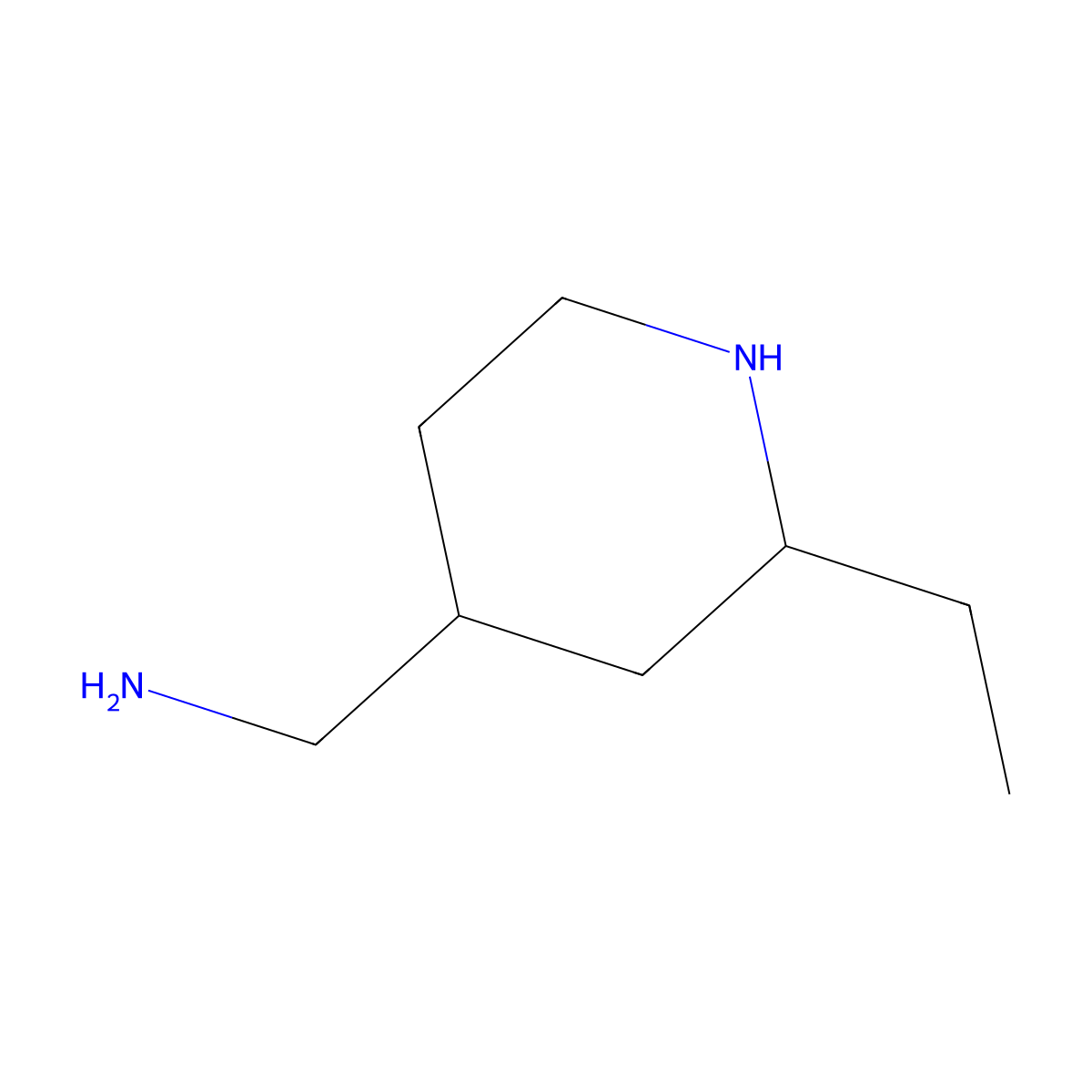 1-(2-Ethylpiperidin-4-yl)methanamine molecular structure, CAS 2167461-04-1