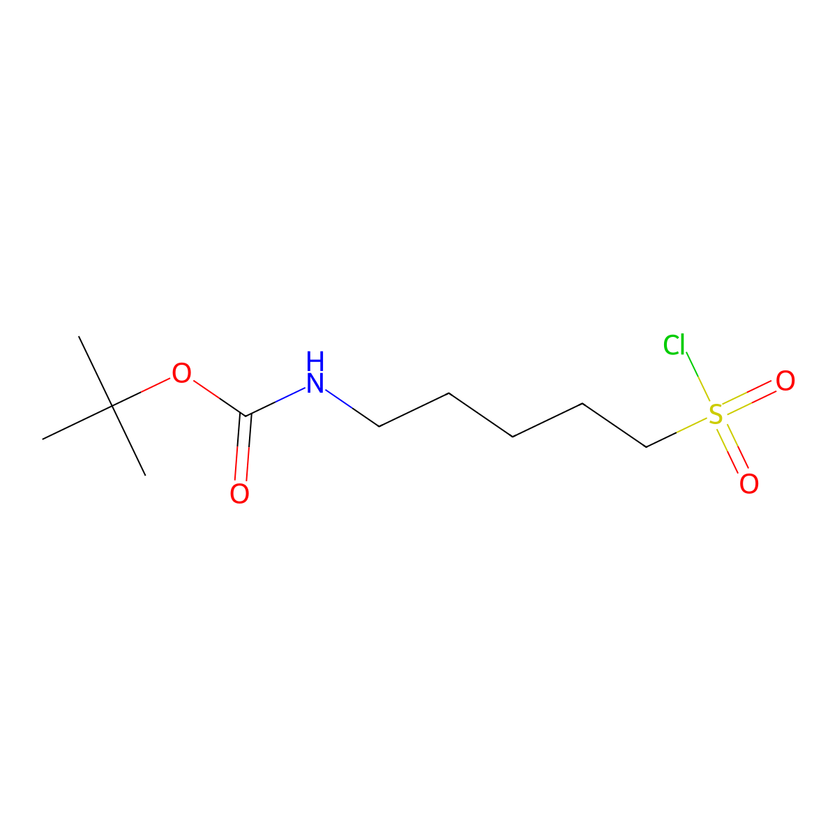 tert-butyl N-[5-(chlorosulfonyl)pentyl]carbamate molecular structure, CAS 2167461-21-2