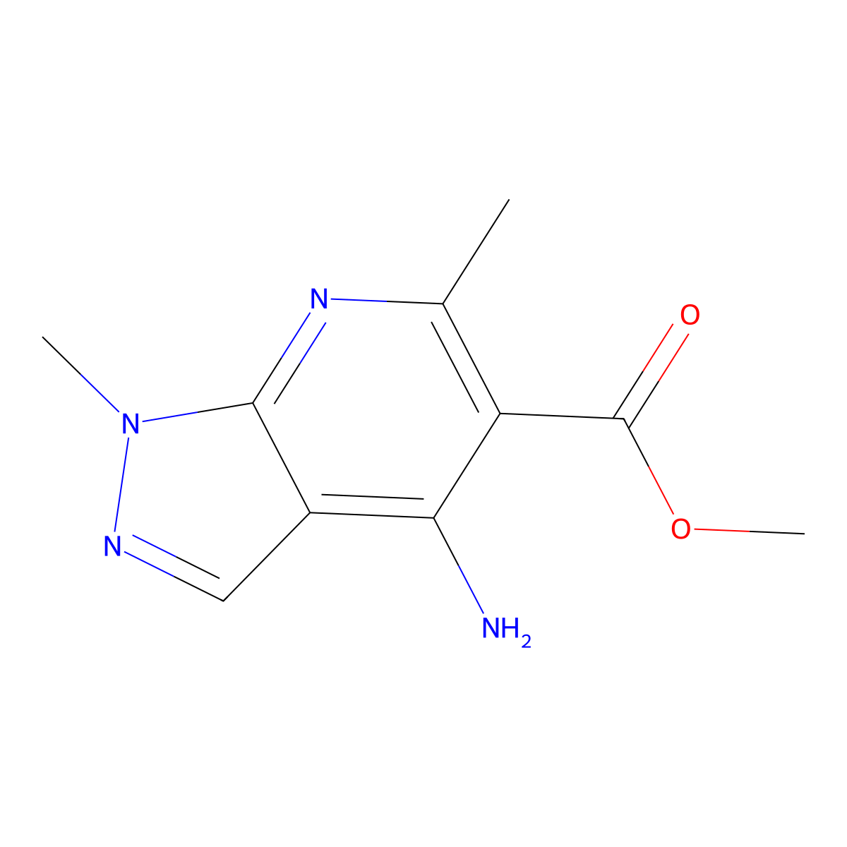 Methyl 4-amino-1,6-dimethyl-1h-pyrazolo[3,4-b]pyridine-5-carboxylate molecular structure, CAS 2167467-00-5