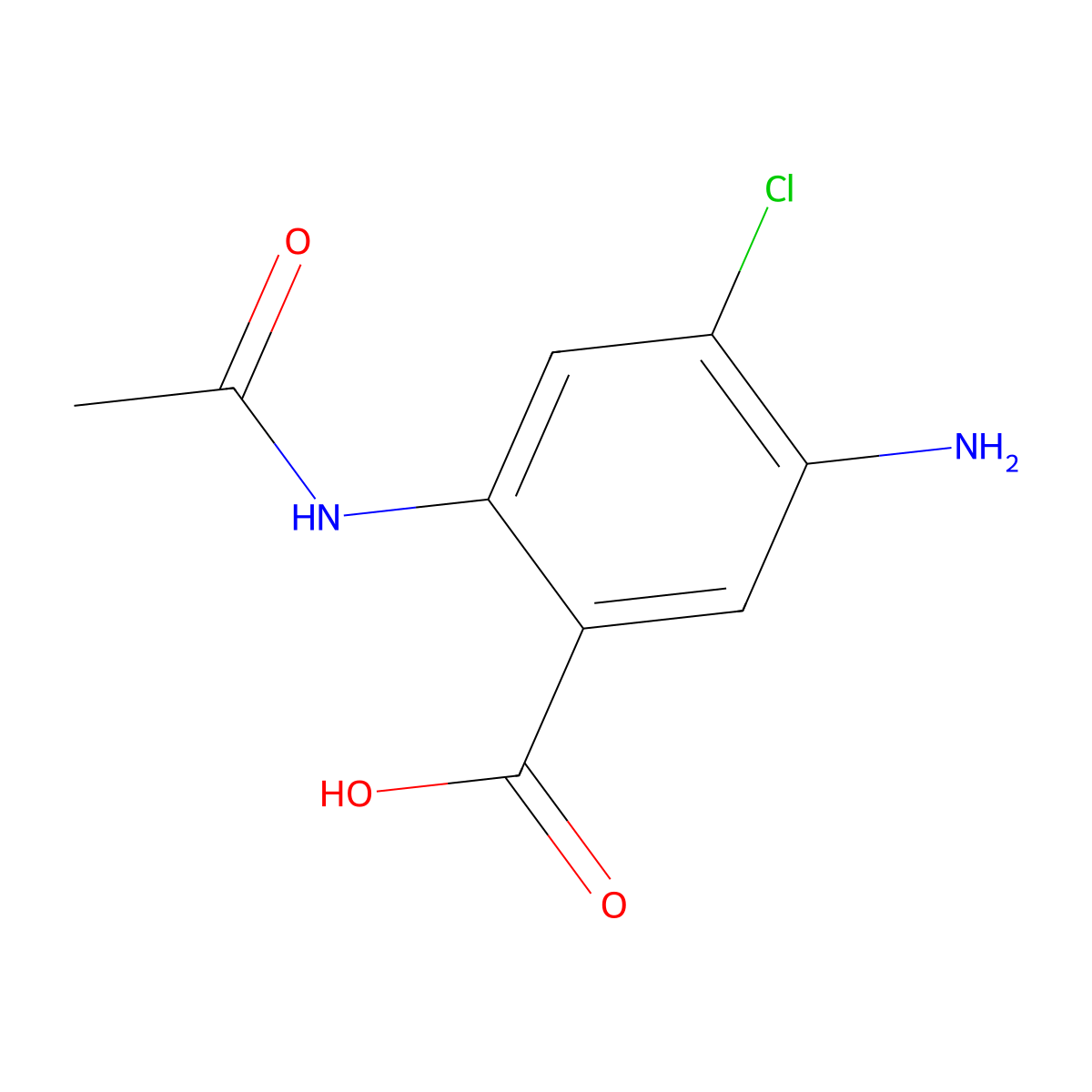5-Amino-4-chloro-2-acetamidobenzoic acid molecular structure, CAS 2167467-95-8
