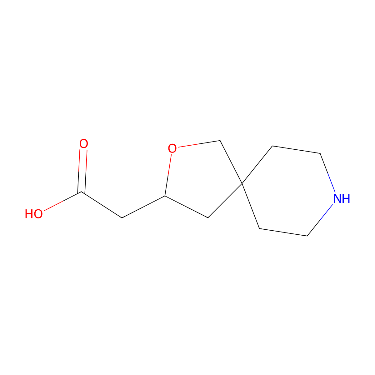 2-{2-Oxa-8-azaspiro[4.5]decan-3-yl}acetic acid molecular structure, CAS 2167468-10-0