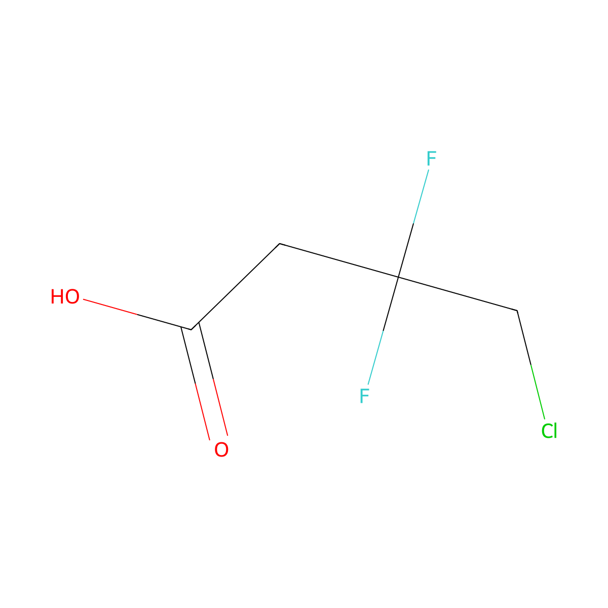 4-Chloro-3,3-difluorobutanoic acid molecular structure, CAS 2167470-97-3