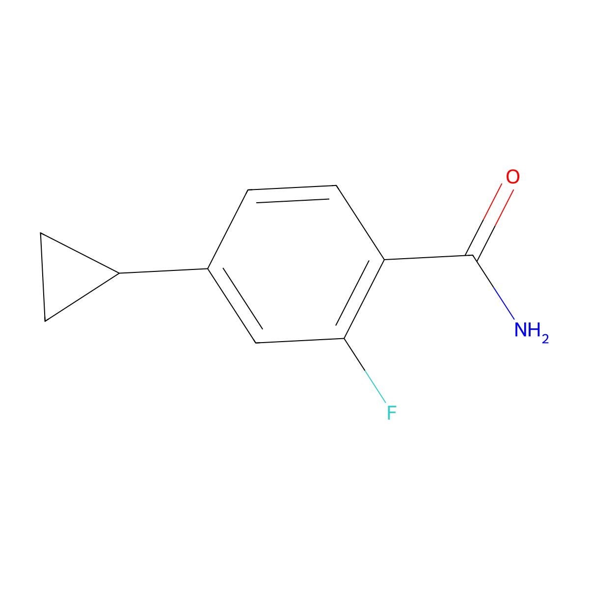 4-Cyclopropyl-2-fluoro-benzamide molecular structure, CAS 2167471-91-0