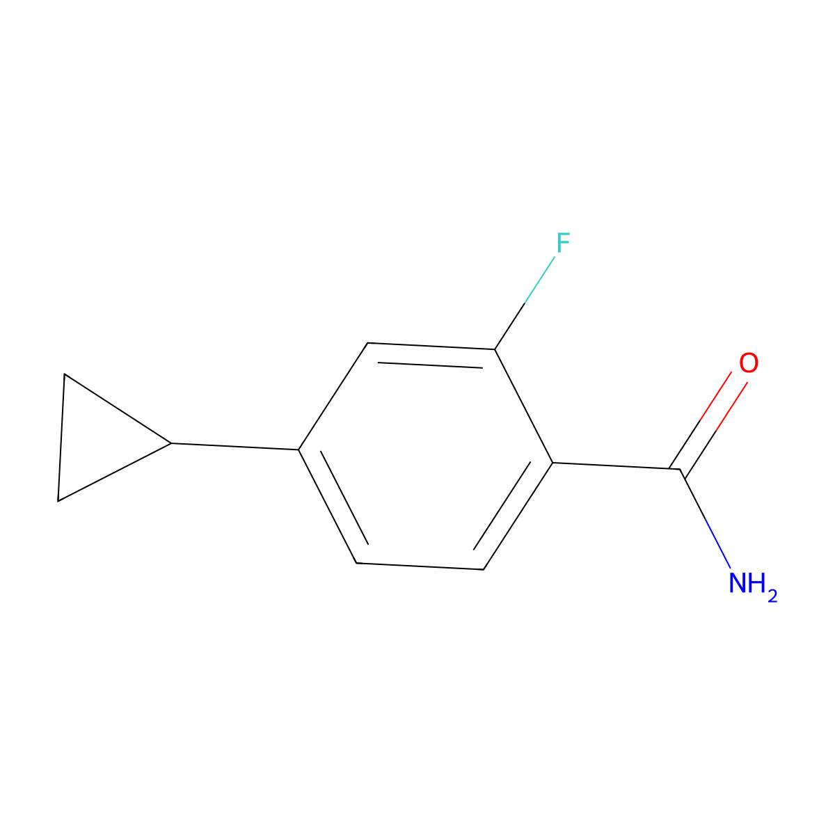 4-Cyclopropyl-2-fluoro-benzamide molecular structure, CAS 2167471-91-0
