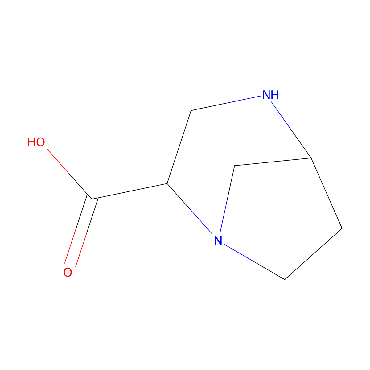 1,4-Diazabicyclo[3.2.1]octane-2-carboxylic acid molecular structure, CAS 2167475-17-2
