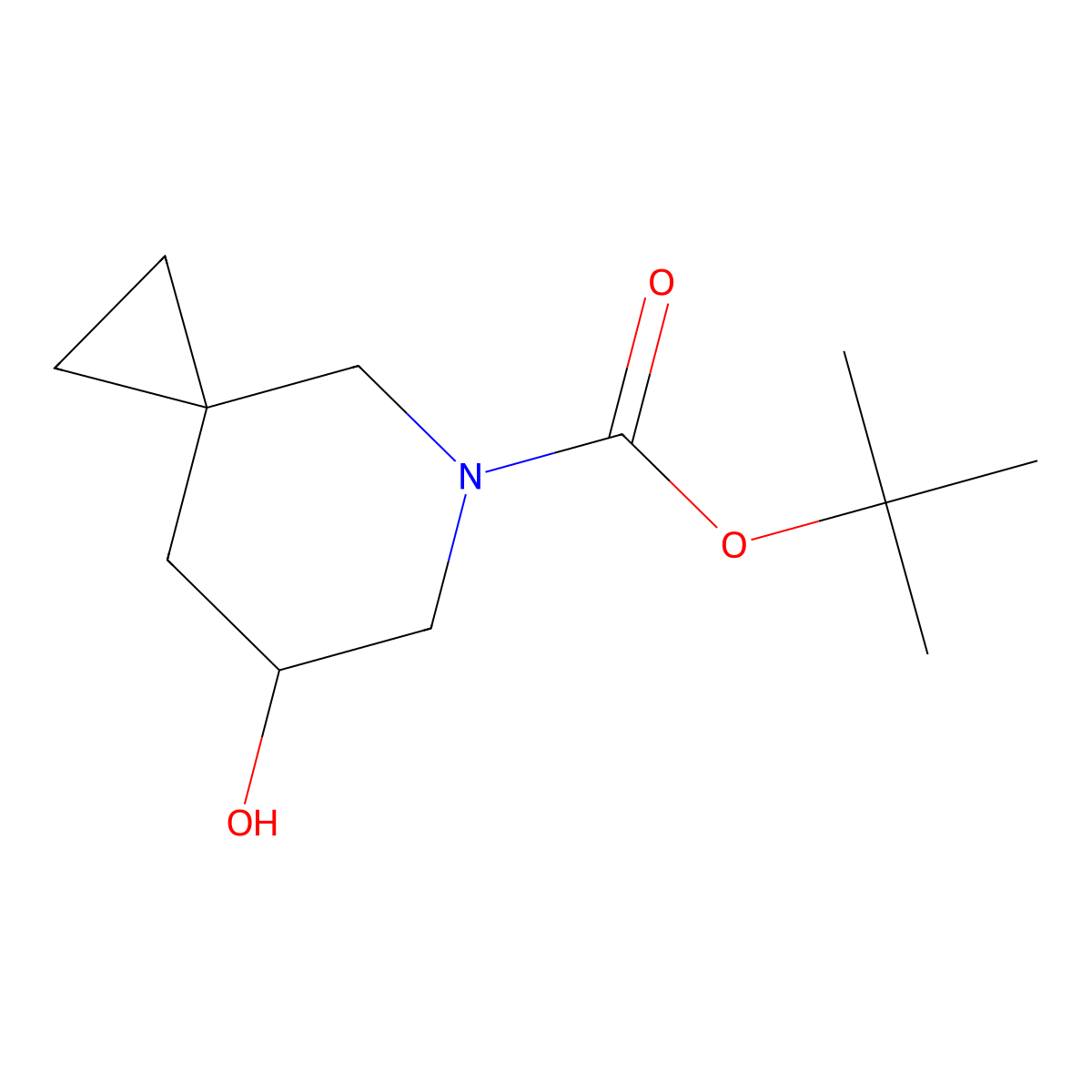 Tert-butyl 7-hydroxy-5-azaspiro[2.5]octane-5-carboxylate molecular structure, CAS 2167476-06-2