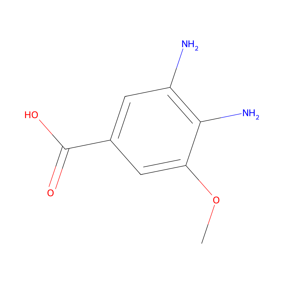 3,4-Diamino-5-methoxybenzoic acid molecular structure, CAS 2167478-26-2