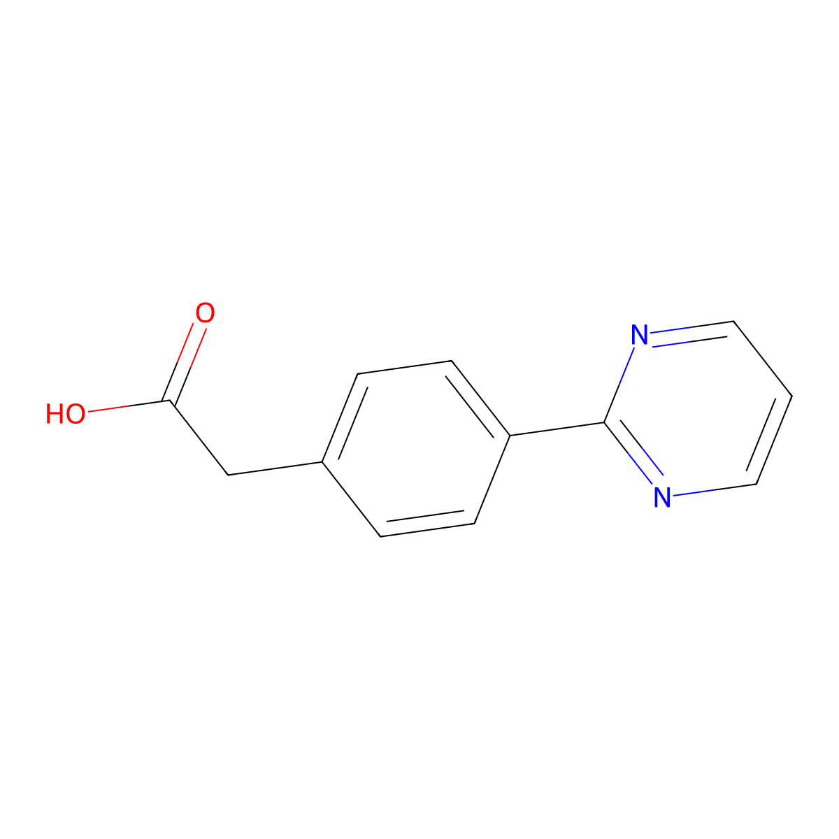 2-(4-(Pyrimidin-2-yl)phenyl)aceticacid molecular structure, CAS 2167484-15-1