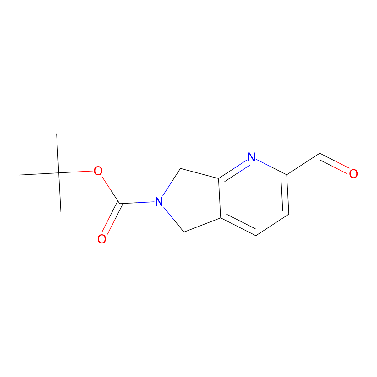 tert-butyl 2-formyl-5H,6H,7H-pyrrolo[3,4-b]pyridine-6-carboxylate molecular structure, CAS 2167485-08-5