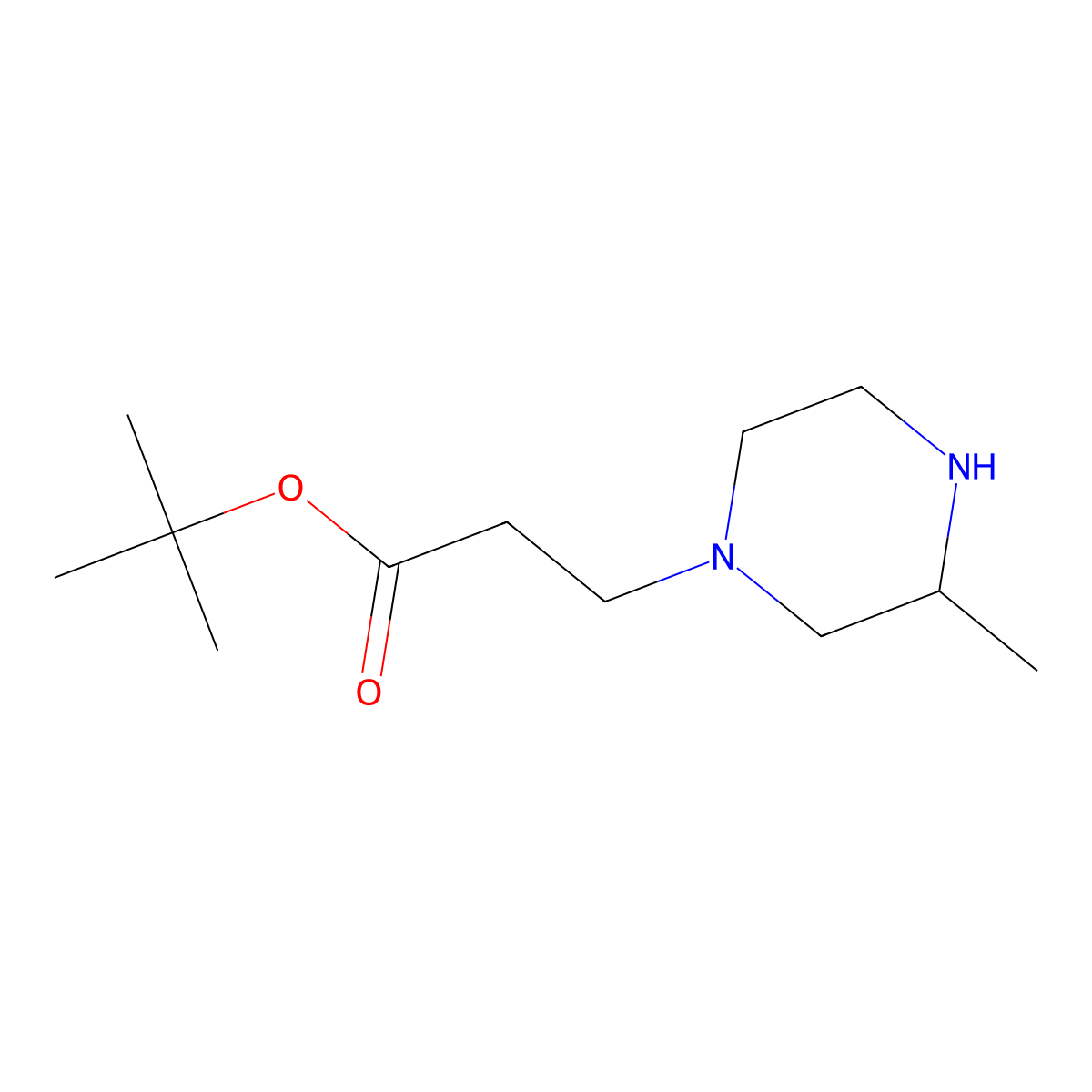 Tert-butyl 3-(3-methylpiperazin-1-yl)propanoate molecular structure, CAS 2167486-49-7