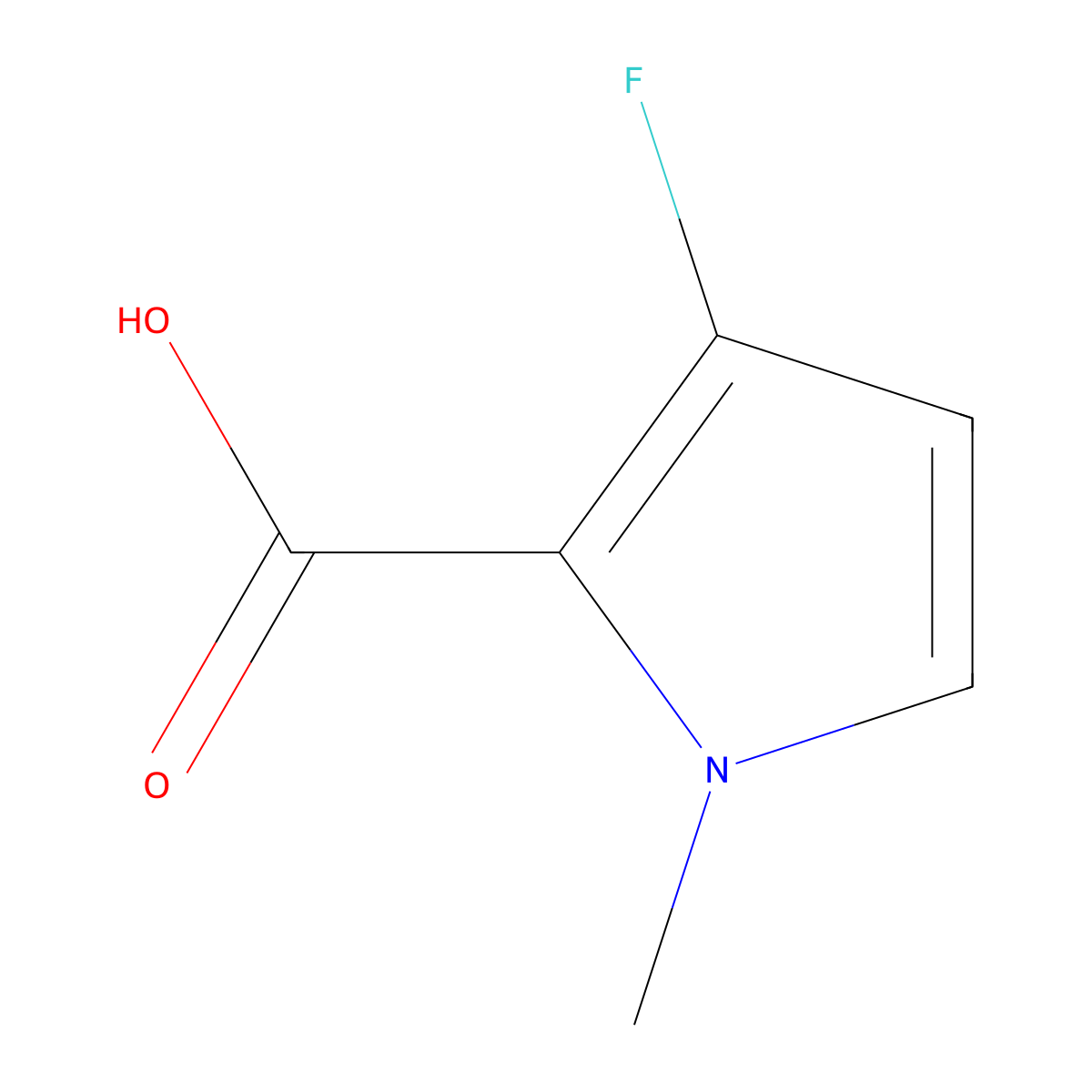 3-Fluoro-1-methyl-1H-pyrrole-2-carboxylic acid molecular structure, CAS 2167489-63-4