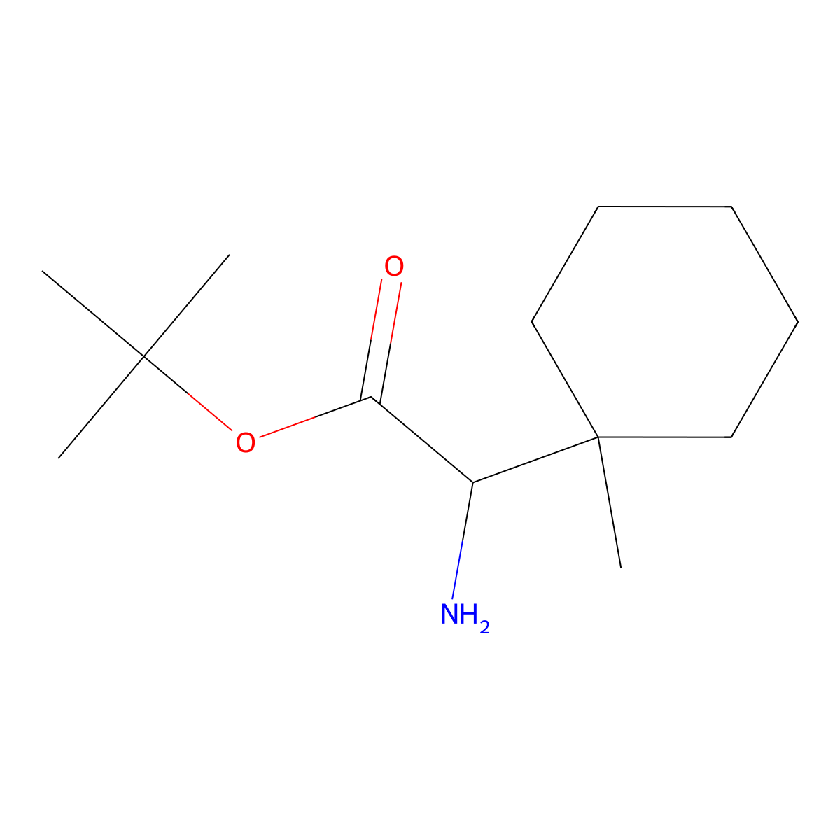 Tert-butyl 2-amino-2-(1-methylcyclohexyl)acetate molecular structure, CAS 2167492-33-1
