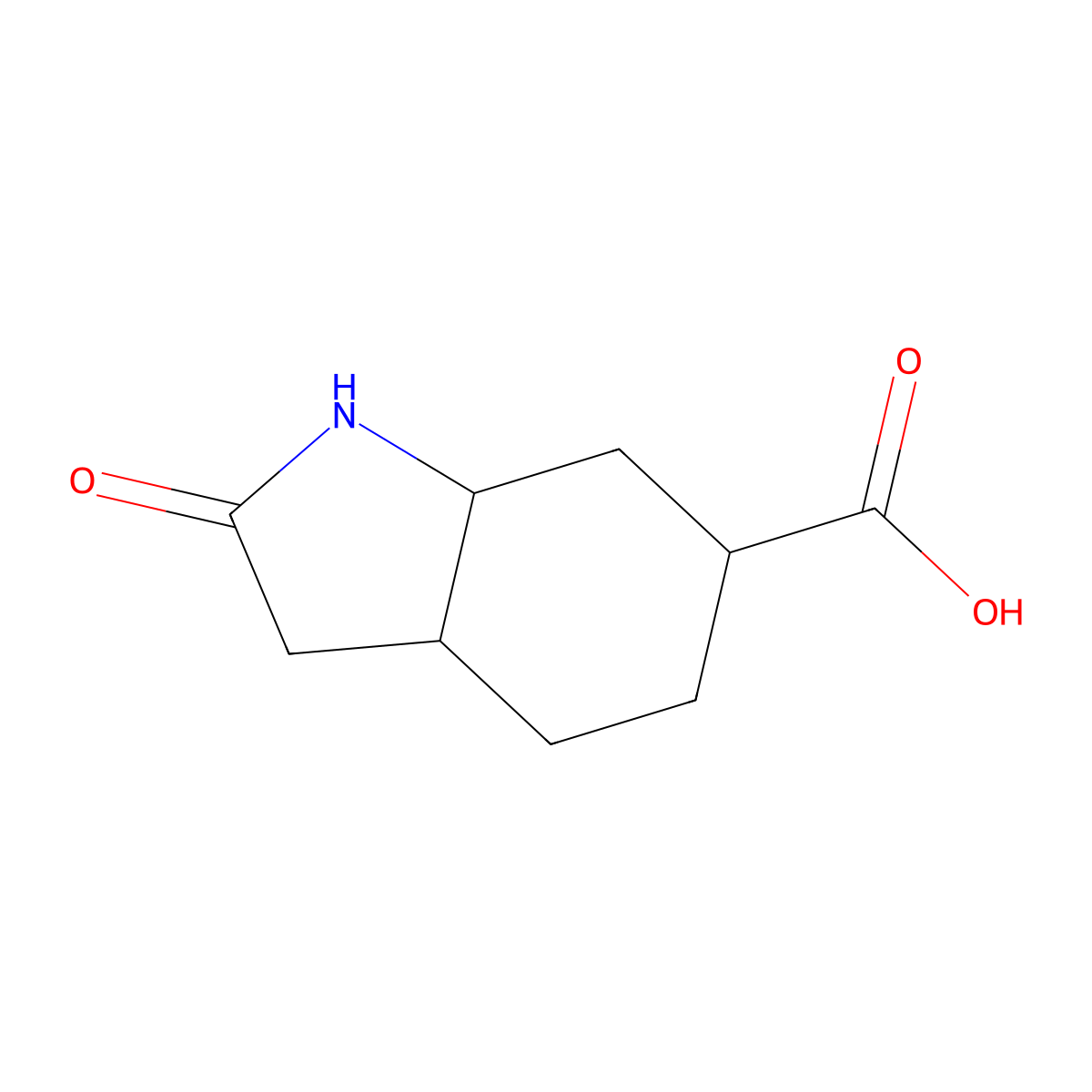 2-oxo-octahydro-1H-indole-6-carboxylic acid molecular structure, CAS 2167493-95-8