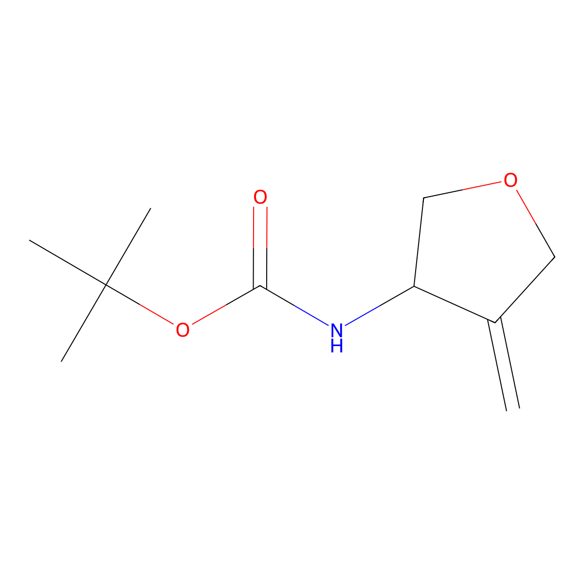 tert-butyl N-(4-methylideneoxolan-3-yl)carbamate molecular structure, CAS 2167503-22-0