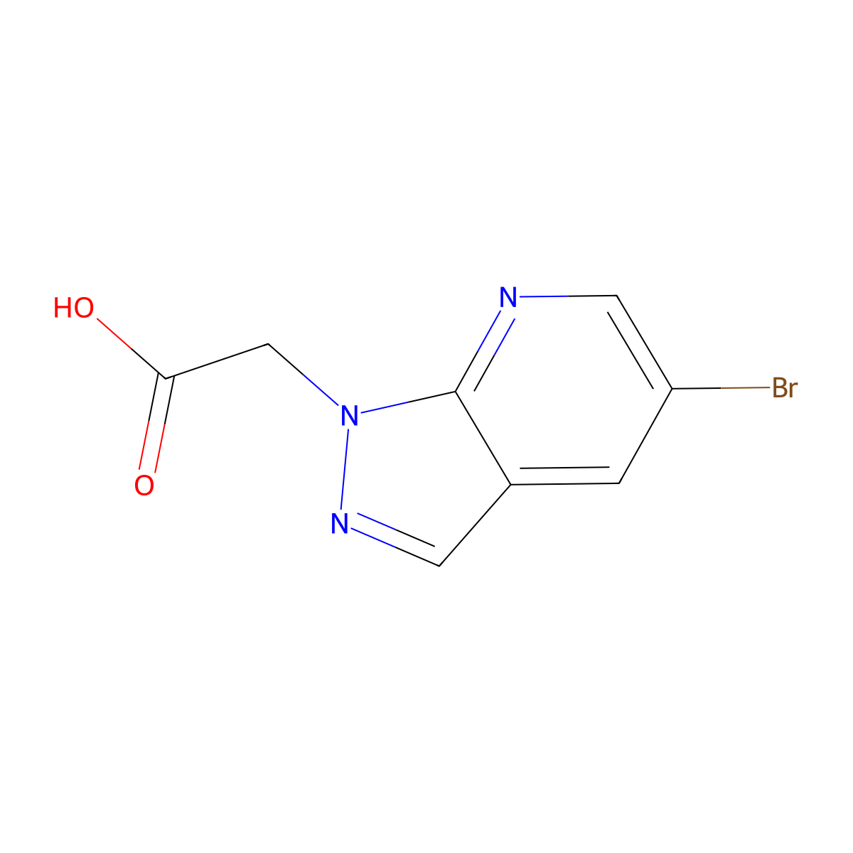 2-{5-bromo-1H-pyrazolo[3,4-b]pyridin-1-yl}acetic acid molecular structure, CAS 2167518-80-9