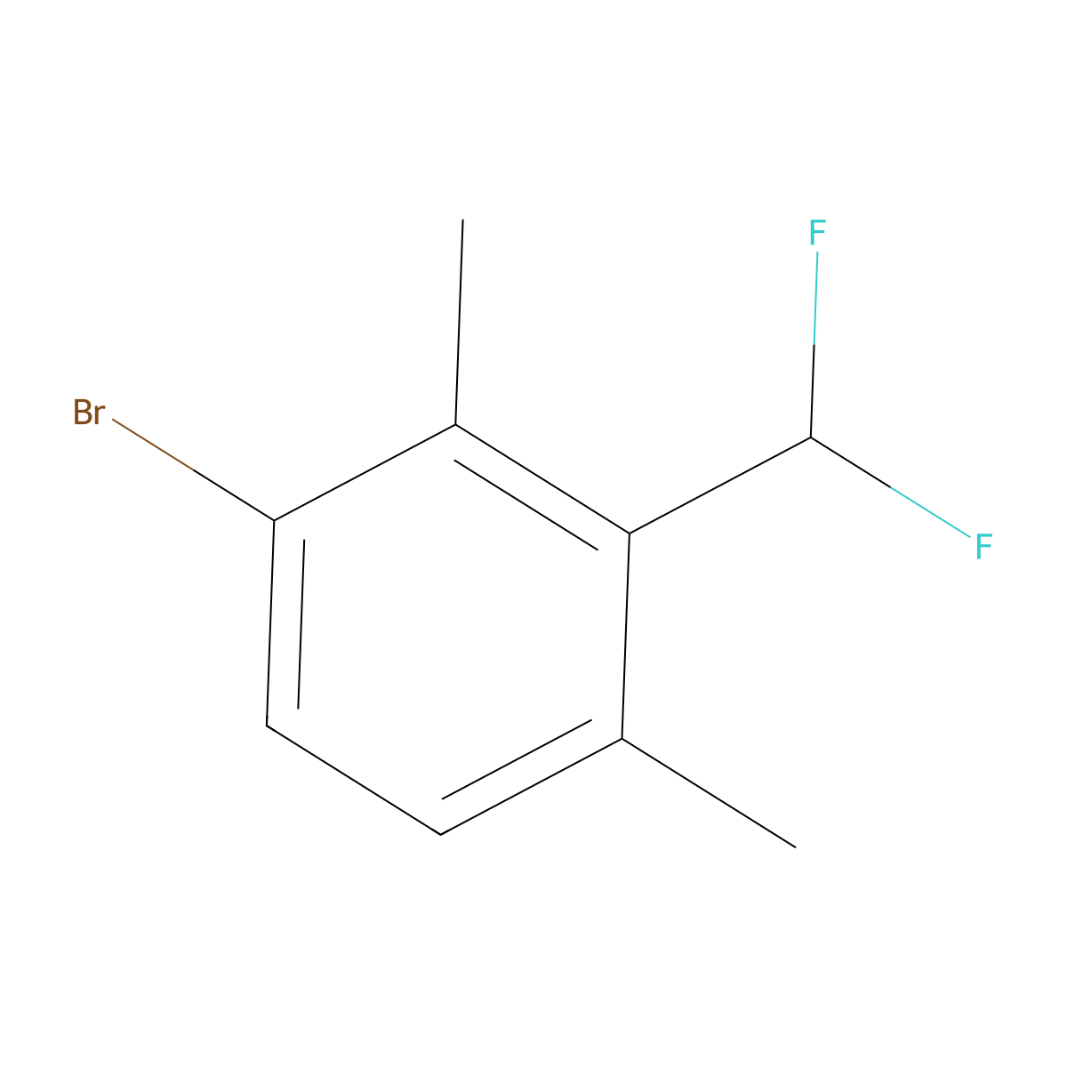 1-Bromo-3-(difluoromethyl)-2,4-dimethylbenzene molecular structure, CAS 2167518-99-0