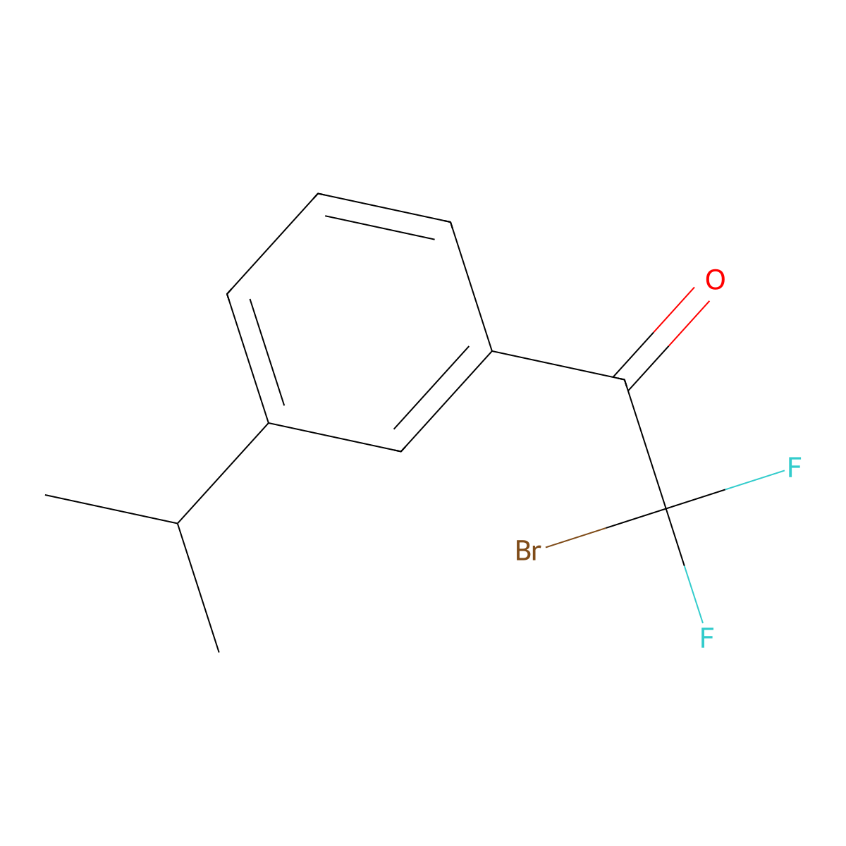 2-Bromo-2,2-difluoro-1-(3-iso-propylphenyl)ethanone molecular structure, CAS 2167519-43-7