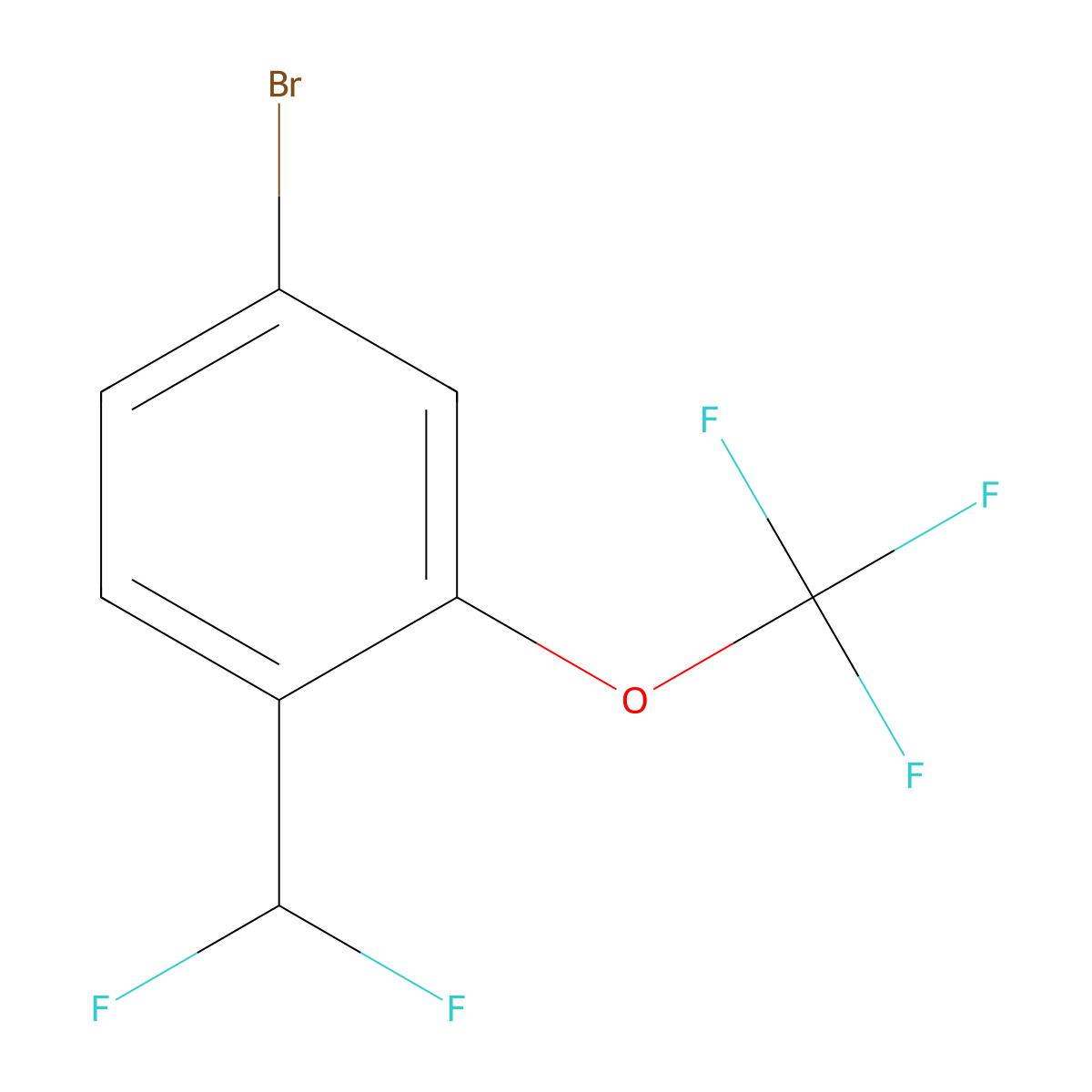4-Bromo-1-(difluoromethyl)-2-(trifluoromethoxy)benzene molecular structure, CAS 2167524-80-1