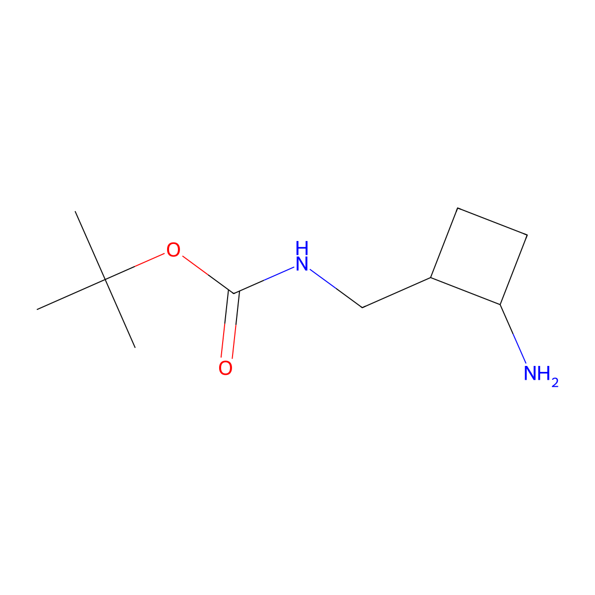 tert-butyl N-[(2-aminocyclobutyl)methyl]carbamate molecular structure, CAS 2167524-85-6