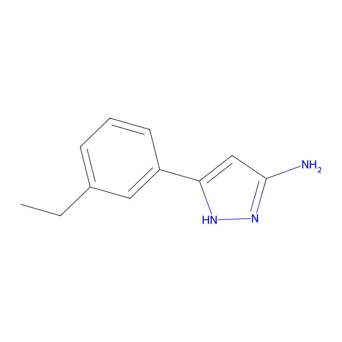 5-(3-Ethylphenyl)-1H-pyrazol-3-amine molecular structure, CAS 2167528-06-3