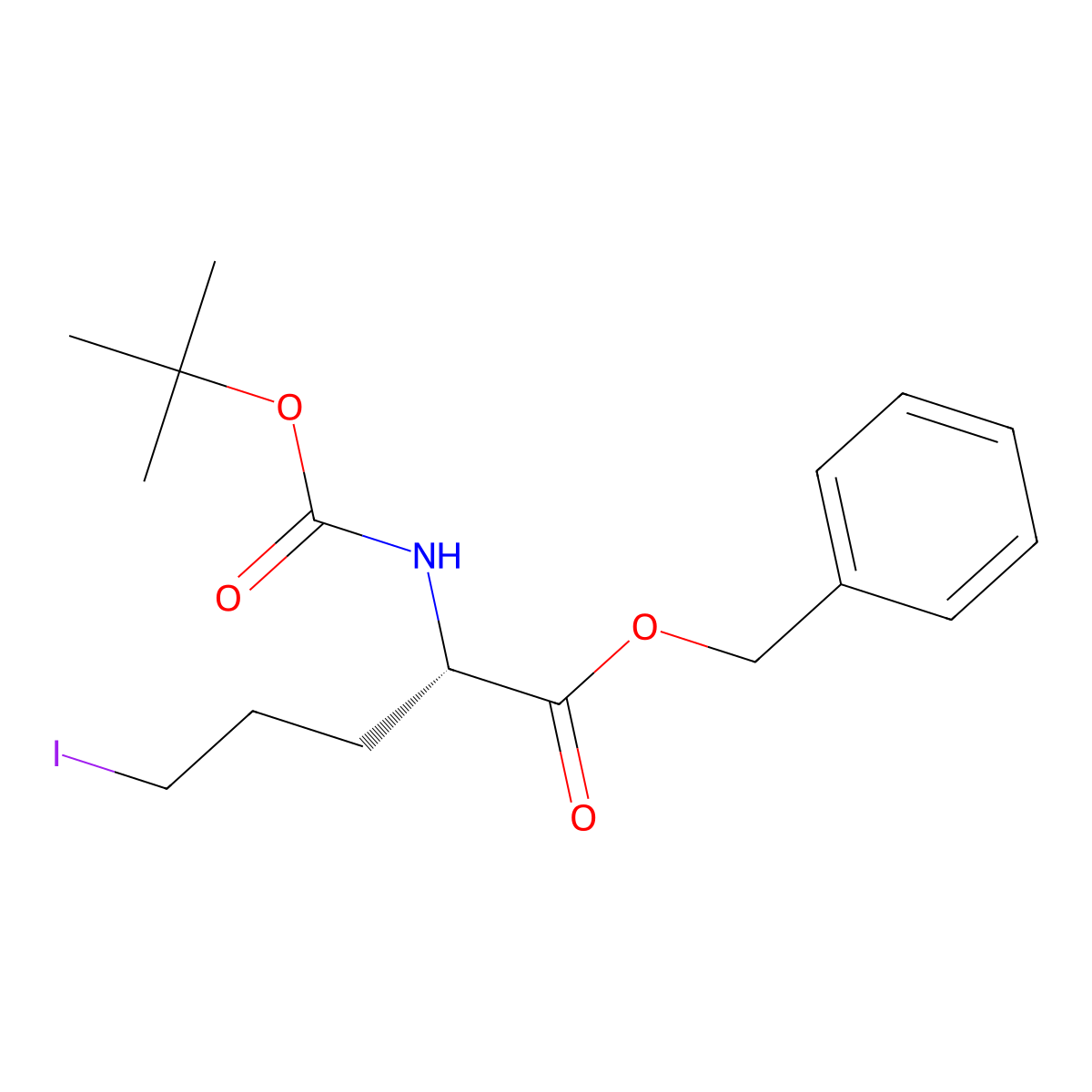 N-Boc-5-iodo-L-norvaline benzyl ester molecular structure, CAS 216753-82-1