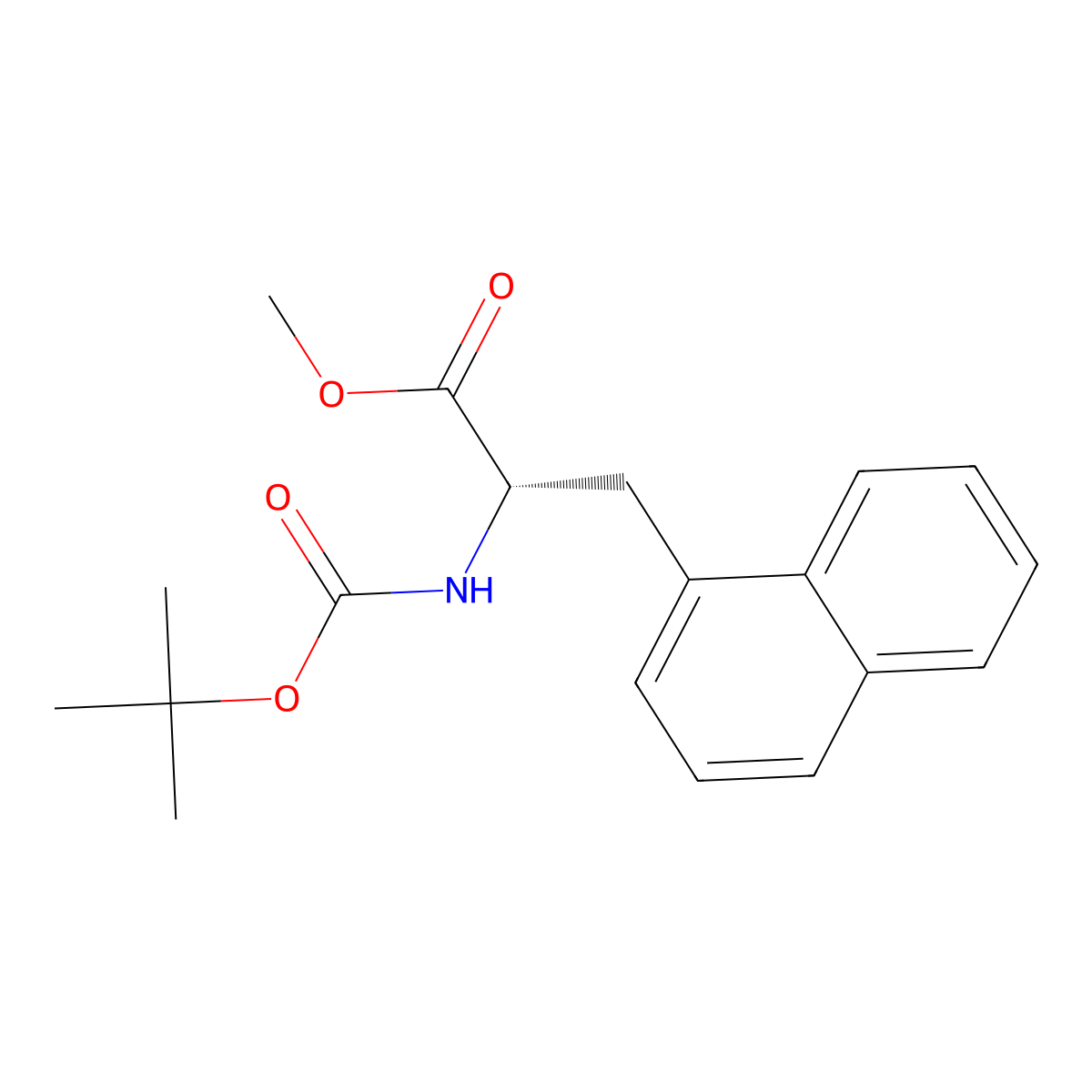 methyl (2S)-2-{[(tert-butoxy)carbonyl]amino}-3-(naphthalen-1-yl)propanoate molecular structure, CAS 216753-83-2