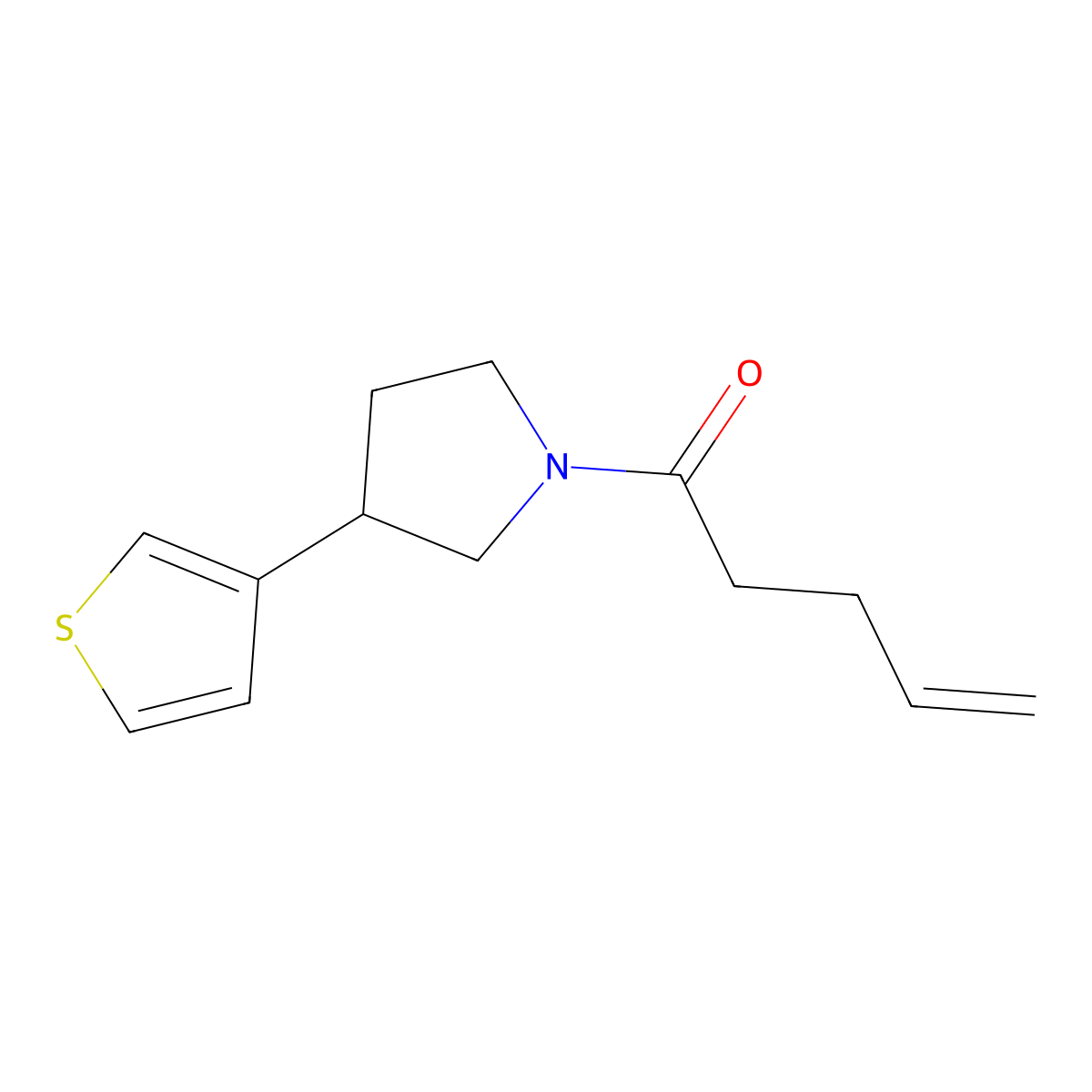 1-(3-(Thiophen-3-yl)pyrrolidin-1-yl)pent-4-en-1-one molecular structure, CAS 2167531-12-4