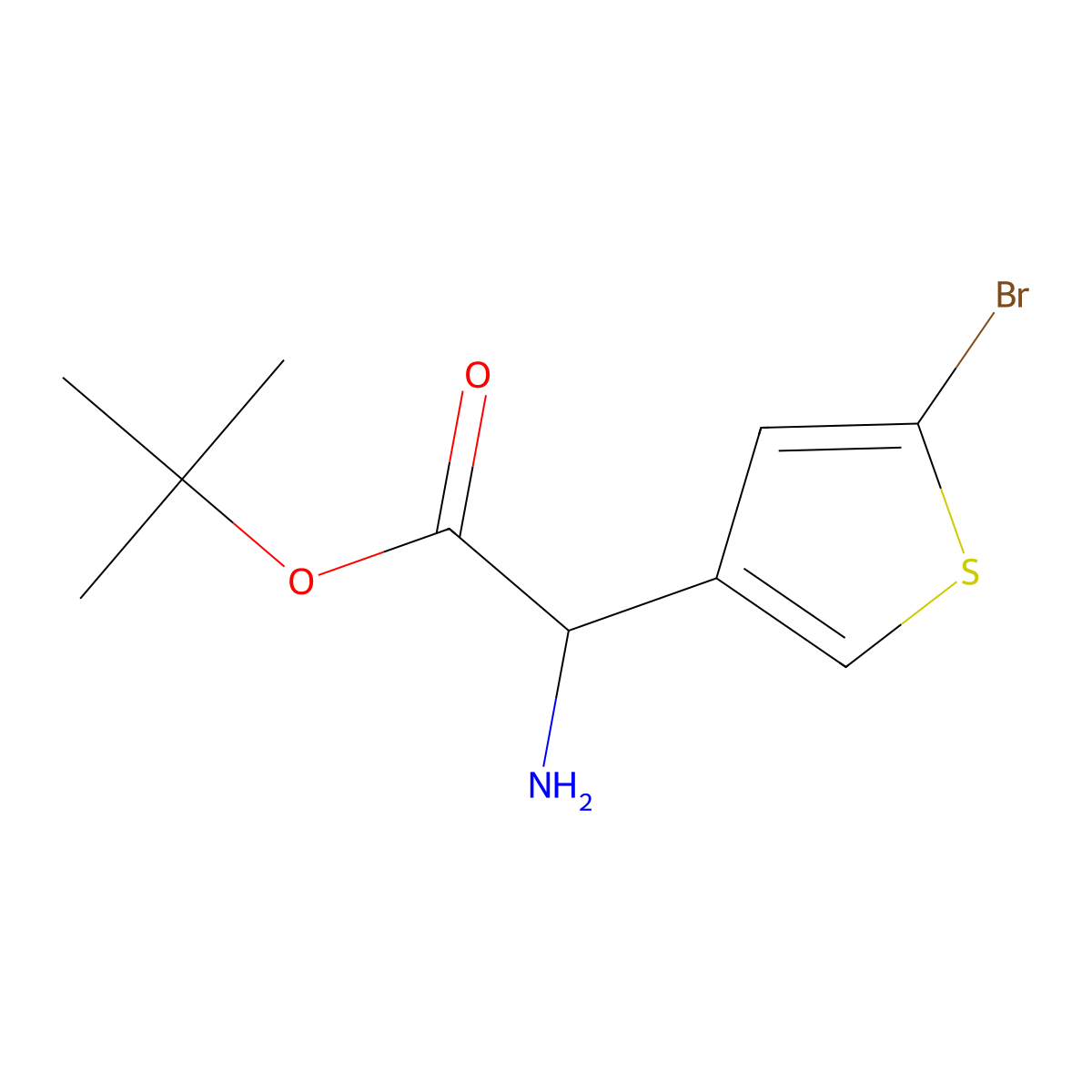 Tert-butyl 2-amino-2-(5-bromothiophen-3-yl)acetate molecular structure, CAS 2167532-61-6