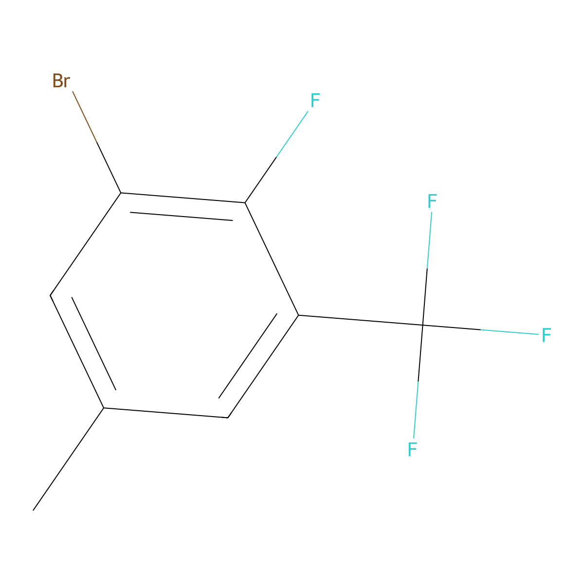 1-Bromo-2-fluoro-5-methyl-3-(trifluoromethyl)benzene molecular structure, CAS 2167540-29-4