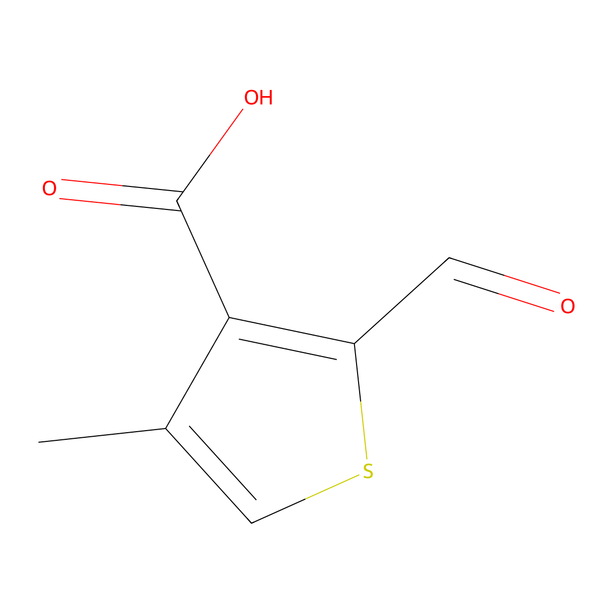 2-Formyl-4-methylthiophene-3-carboxylic acid molecular structure, CAS 2167543-72-6