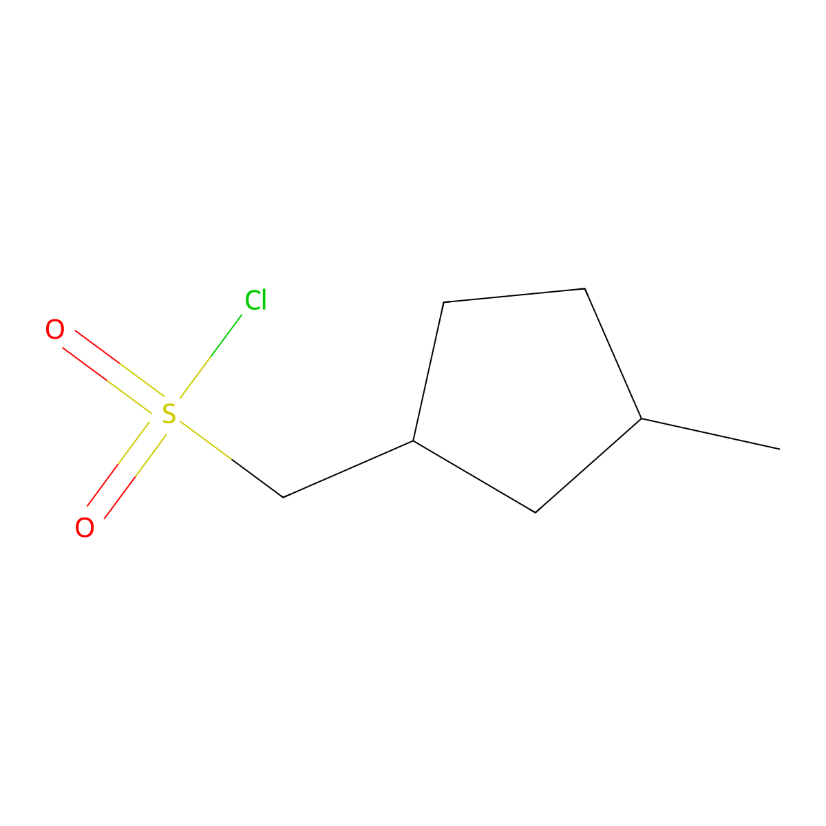 (3-Methylcyclopentyl)methanesulfonyl chloride molecular structure, CAS 2167551-01-9