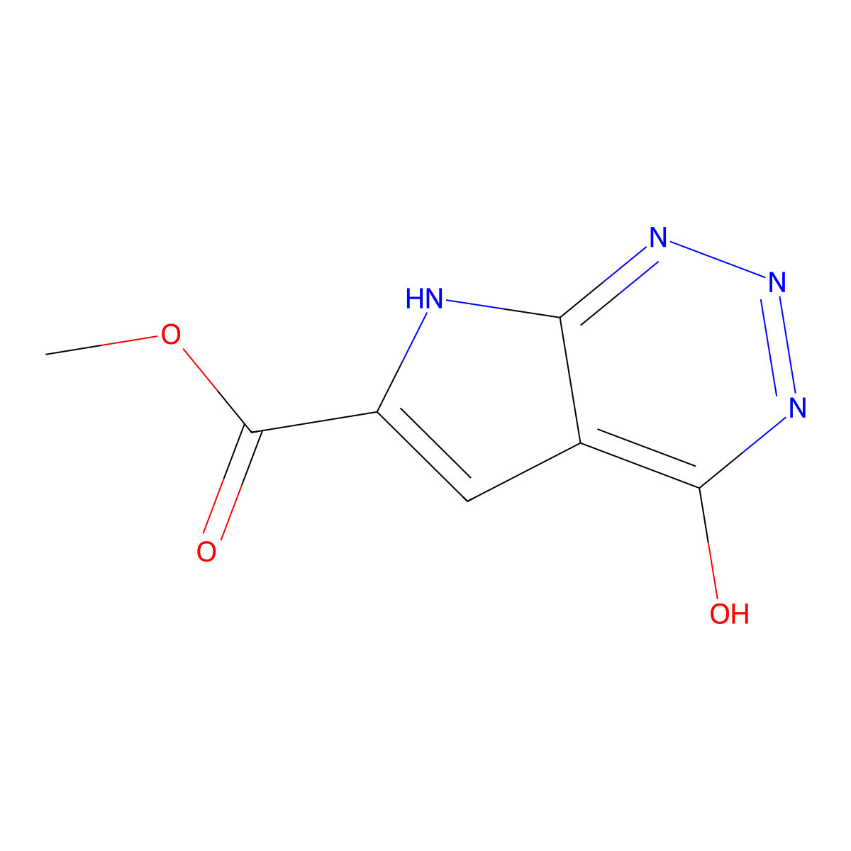 Methyl 4-hydroxy-7H-pyrrolo[2,3-D][1,2,3]triazine-6-carboxylate molecular structure, CAS 2167556-99-0