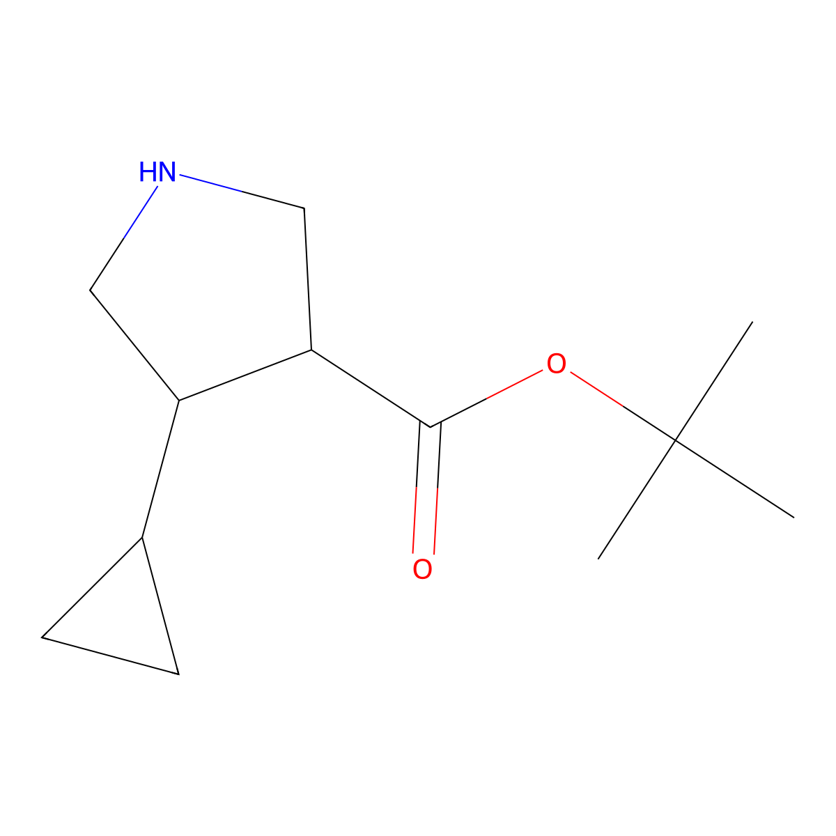 Tert-butyl 4-cyclopropylpyrrolidine-3-carboxylate molecular structure, CAS 2167561-87-5