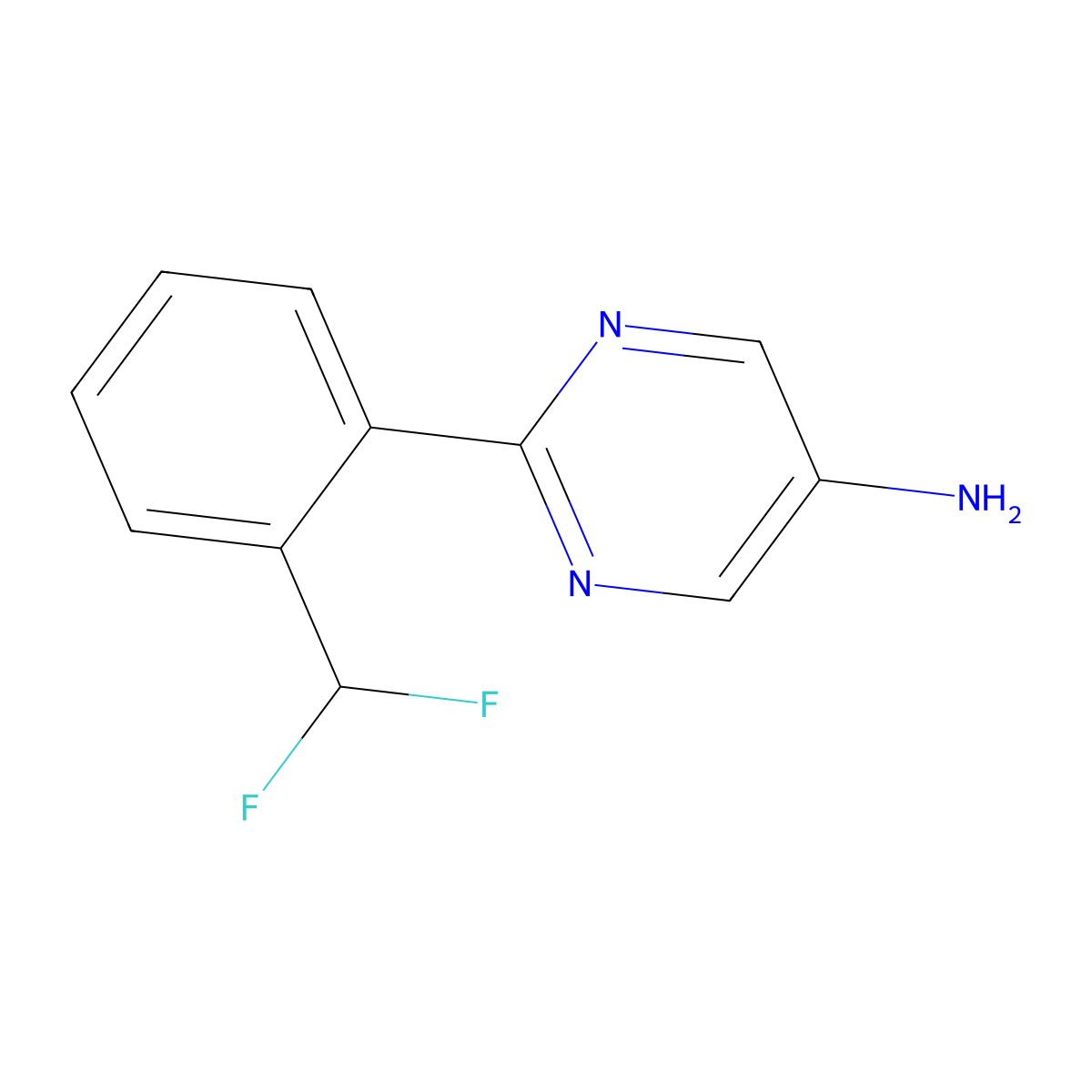 2-[2-(Difluoromethyl)phenyl]pyrimidin-5-amine molecular structure, CAS 2167566-17-6