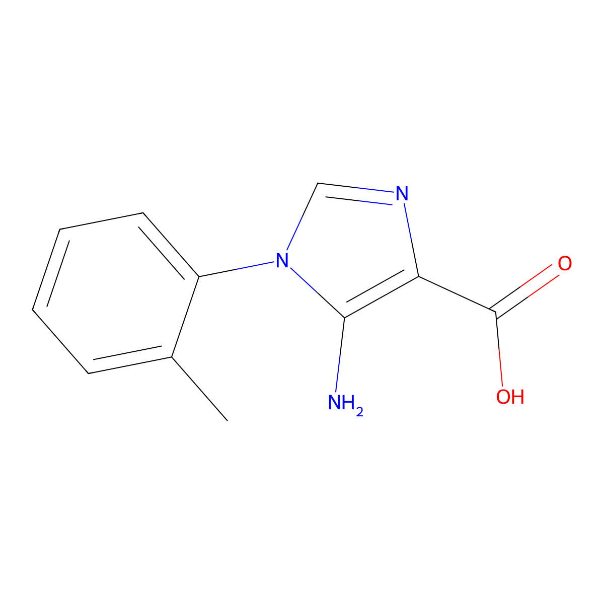 5-amino-1-(2-methylphenyl)-1H-imidazole-4-carboxylic acid molecular structure, CAS 2167566-44-9
