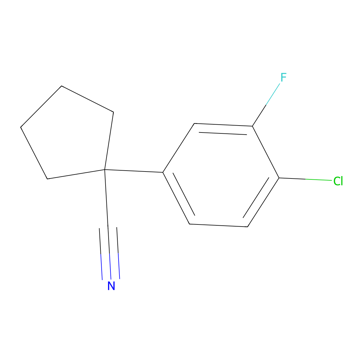 1-(4-Chloro-3-fluorophenyl)cyclopentanecarbonitrile molecular structure, CAS 2167567-74-8