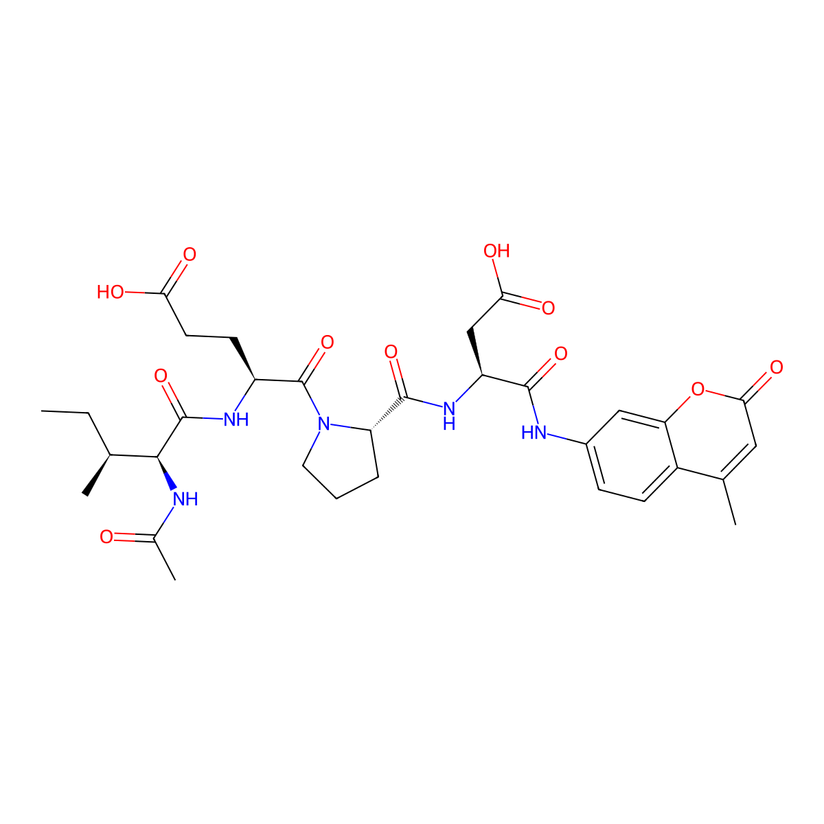 Ac-Ile-Glu-Pro-Asp-AMC molecular structure, CAS 216757-33-4